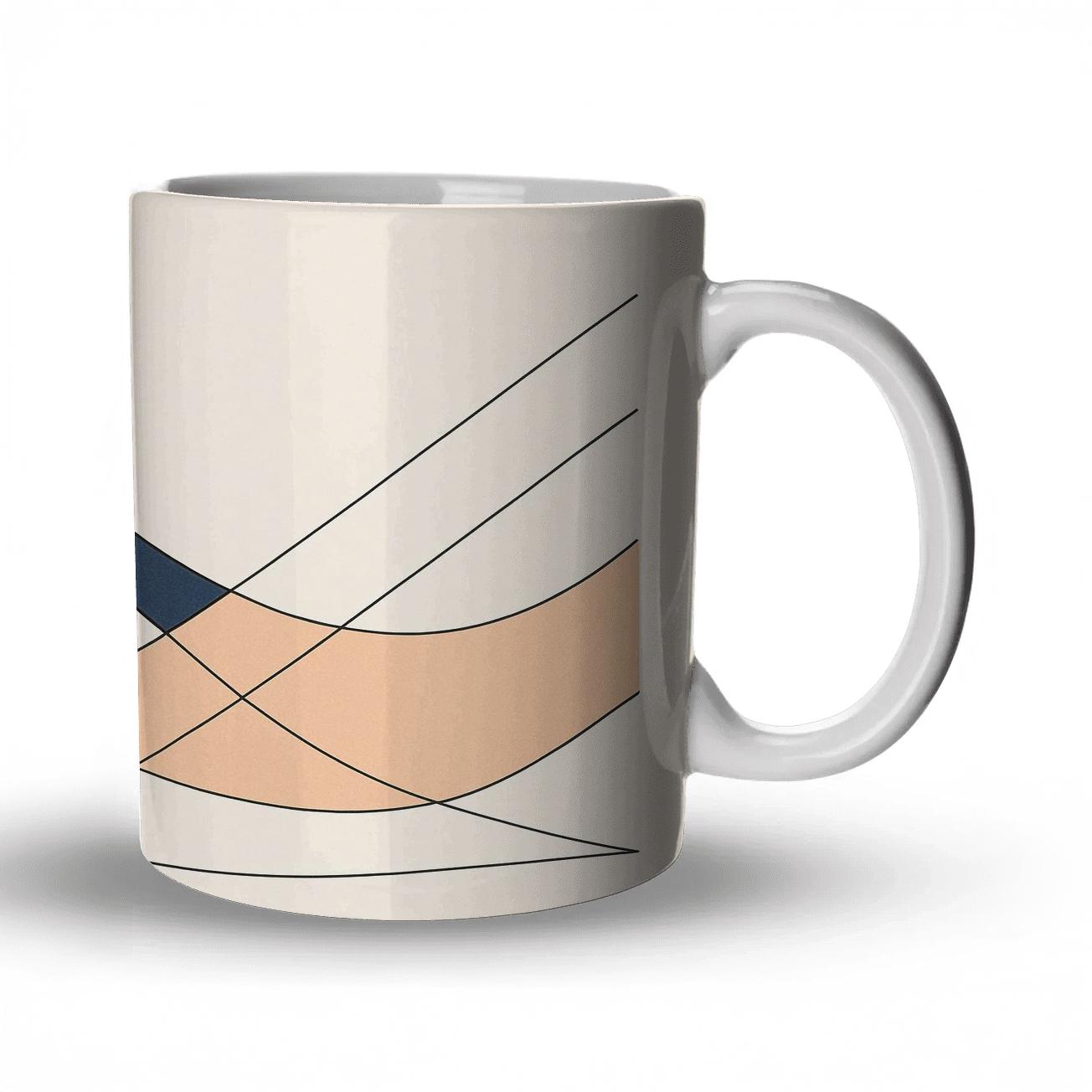 Tectonic Wave Geometry decorative mug sets