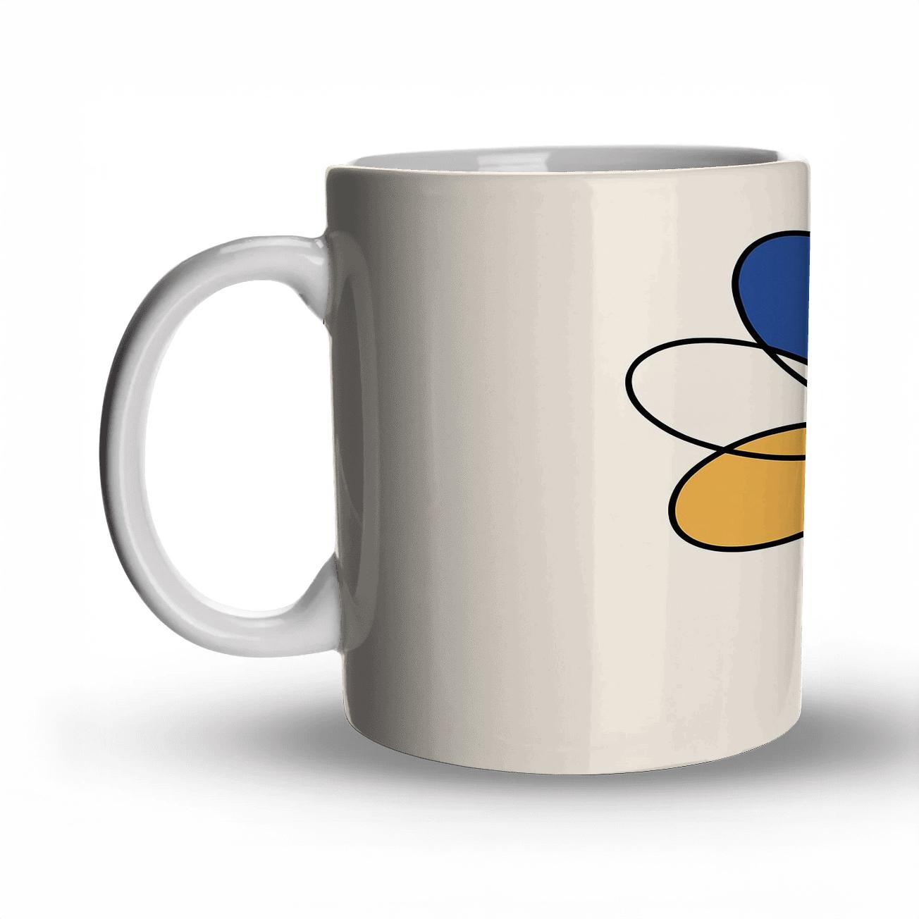 Orbital Bloom Linework ceramic coffee mugs