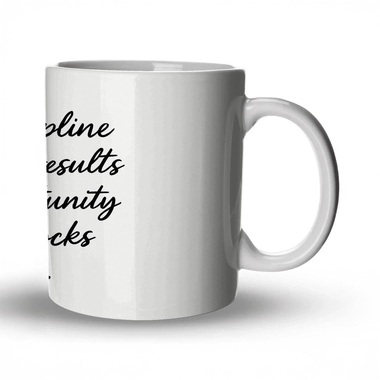 Quiet Victory custom printed mugs