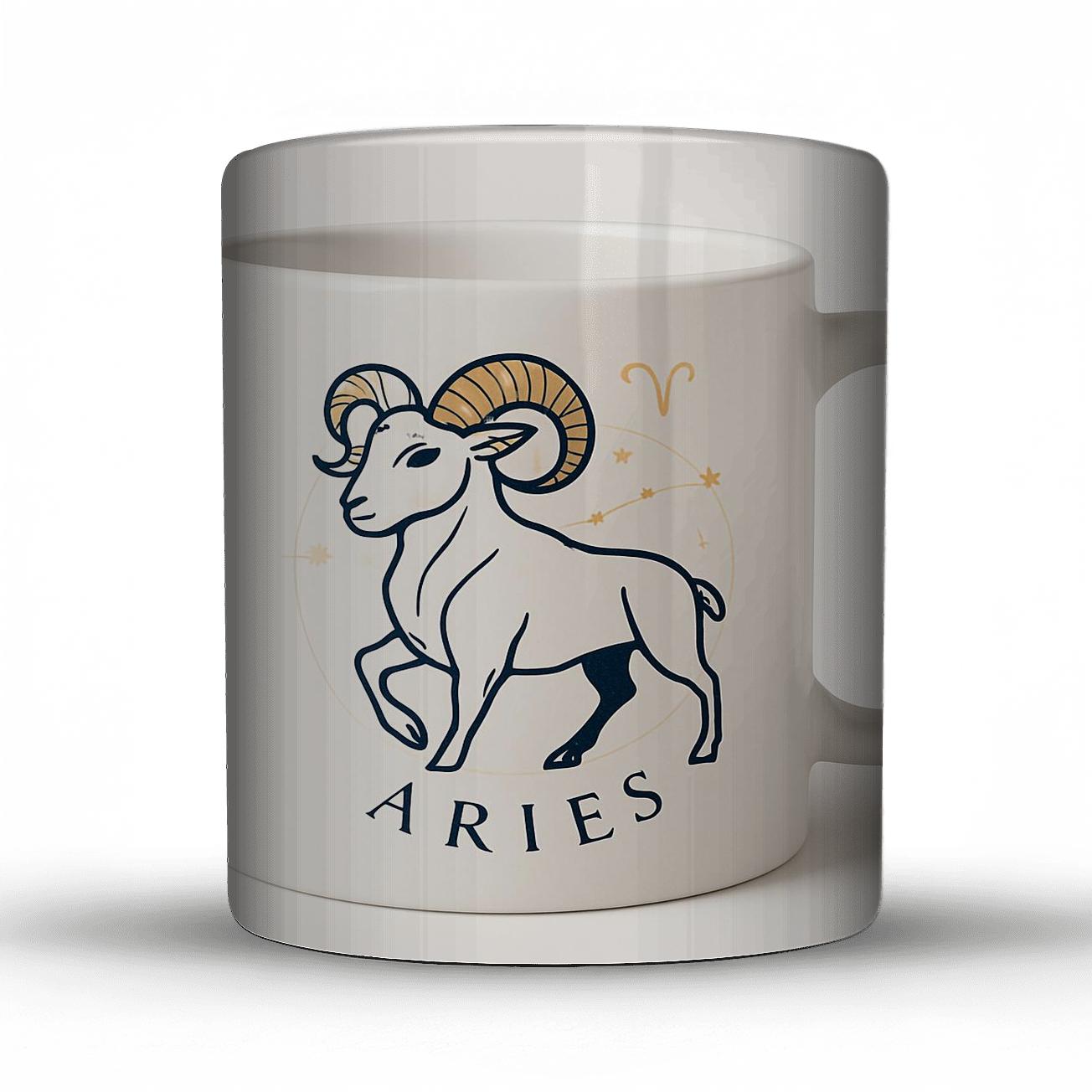 Aries Ram Constellation Seal custom printed mugs