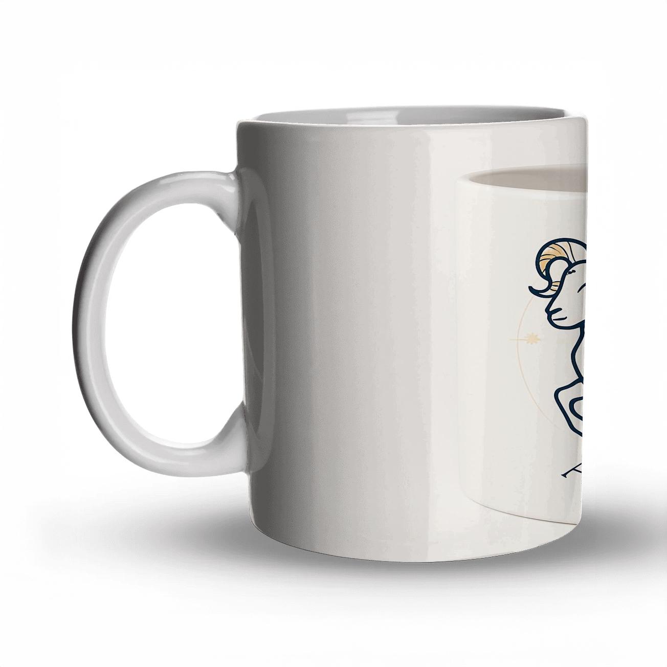 Aries Ram Constellation Seal custom printed mugs