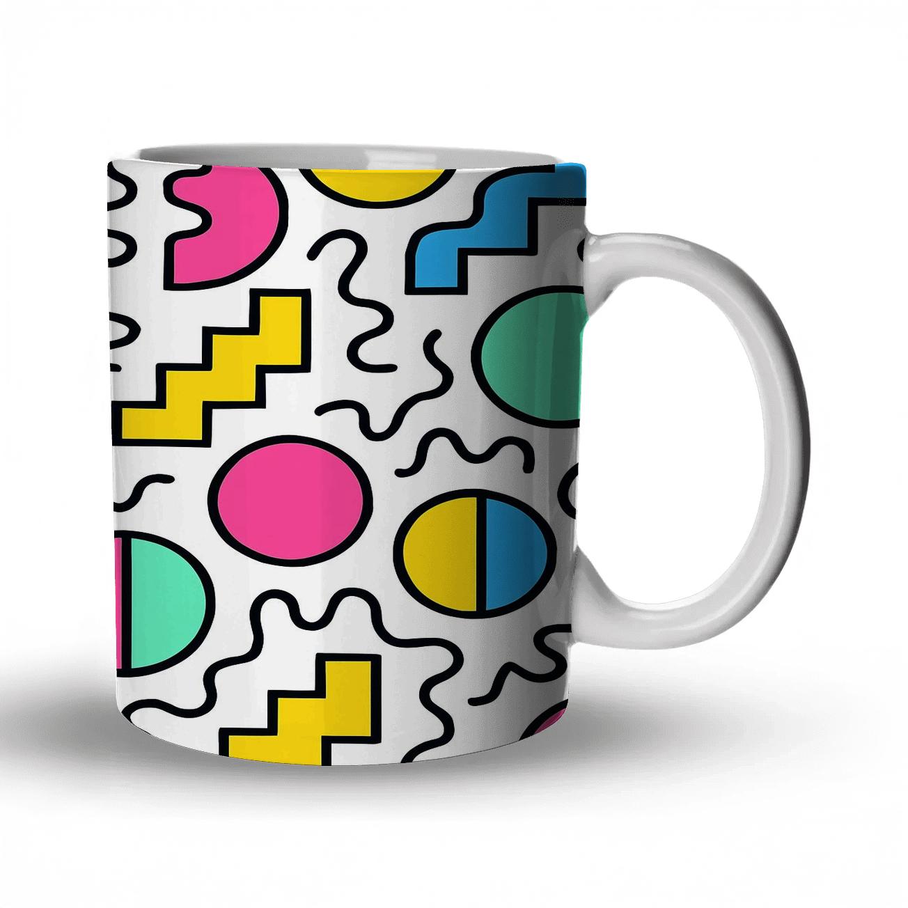 Memphis Bauhaus Metroline Bloom travel mugs with handles