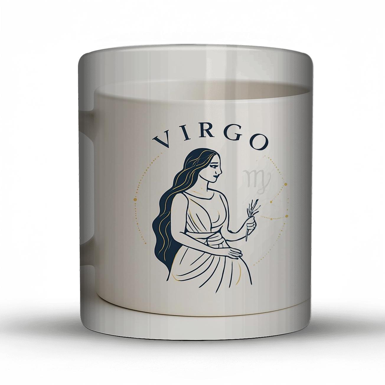 Virgo Maiden Astral Botanical Emblem travel mugs with handles
