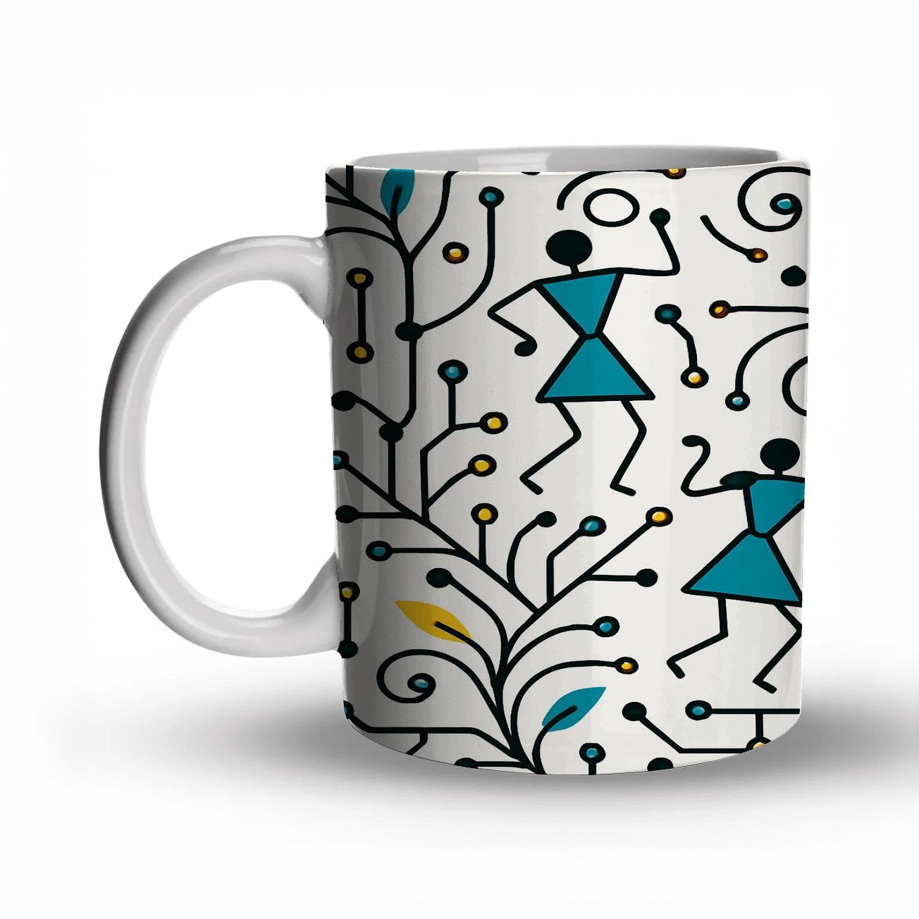 Ultramarine Warli Circuit Garden premium drinkware mugs