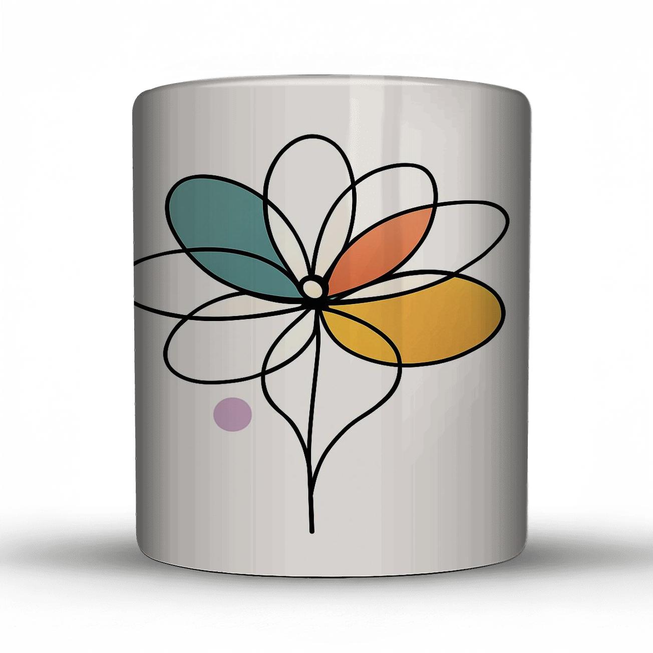 Orbital Petals Line Bloom insulated thermal mugs