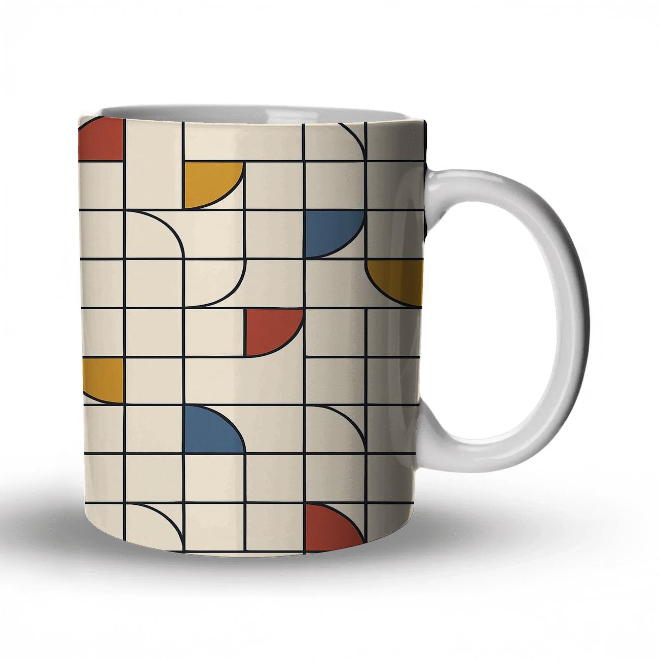 Bauhaus Weaving Grid Harmonics gift mugs for occasions