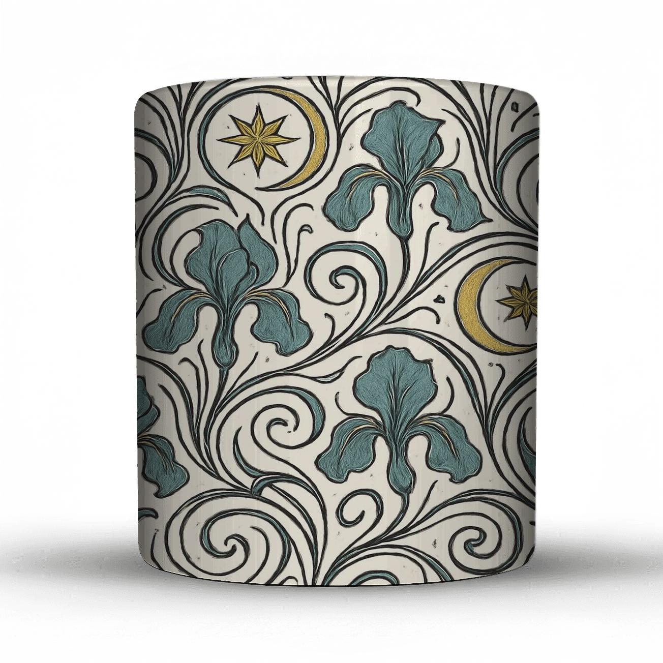 Art Nouveau Celestial Whiplash Filigree Pattern personalized mugs