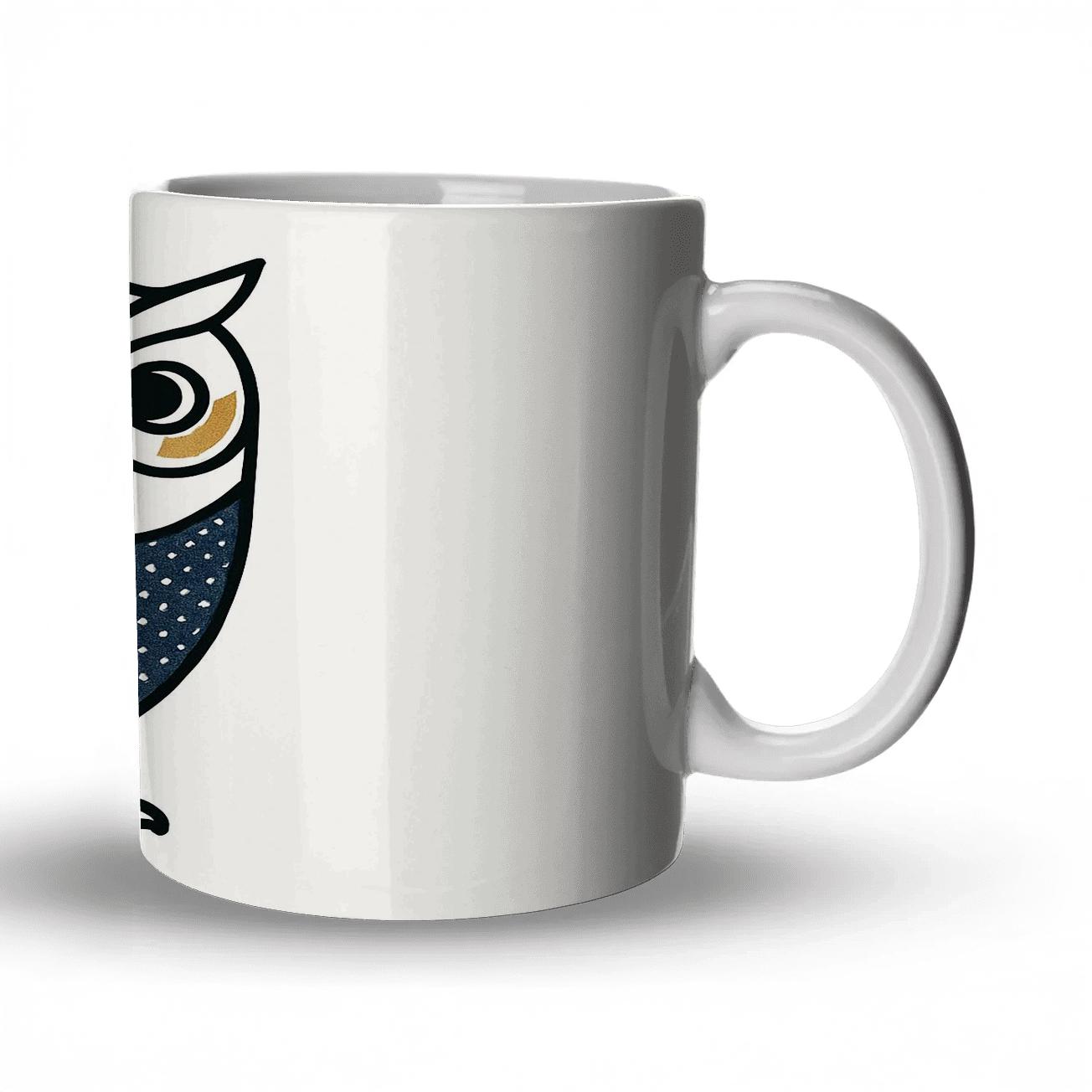 Katazome Owl Medallion Line Art personalized mugs