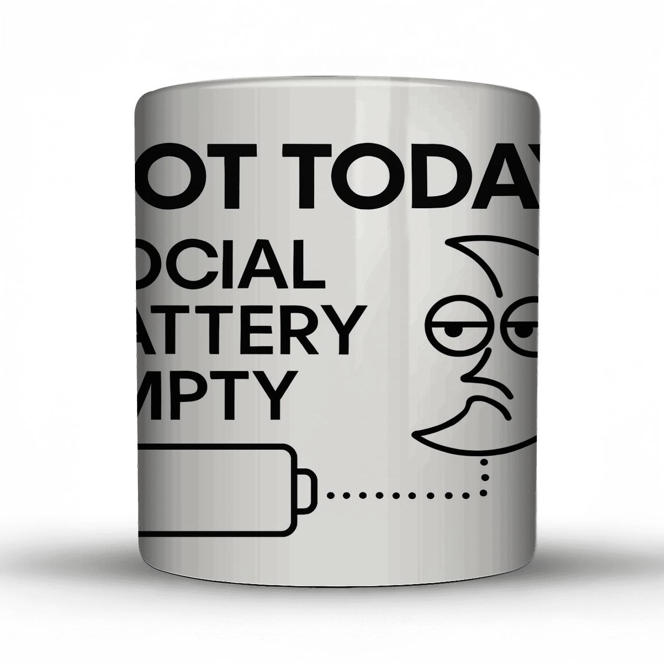 Social Battery Empty Lunar Gauge premium drinkware mugs