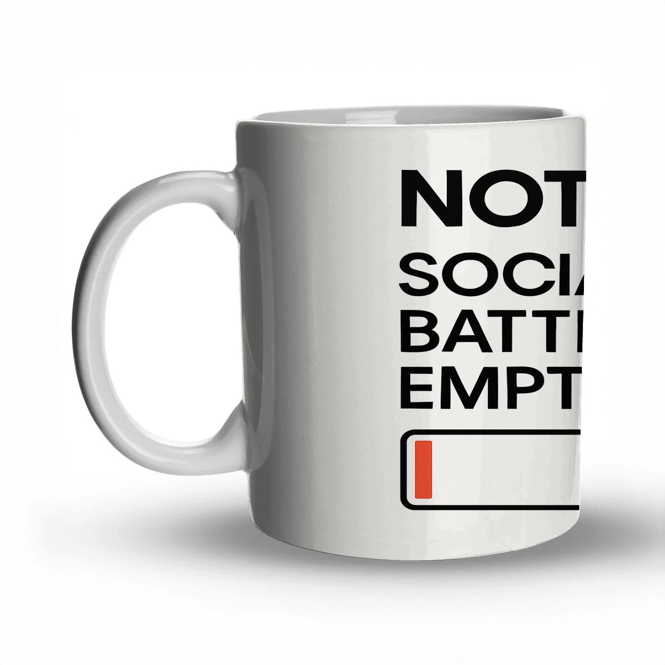 Social Battery Empty Lunar Gauge premium drinkware mugs