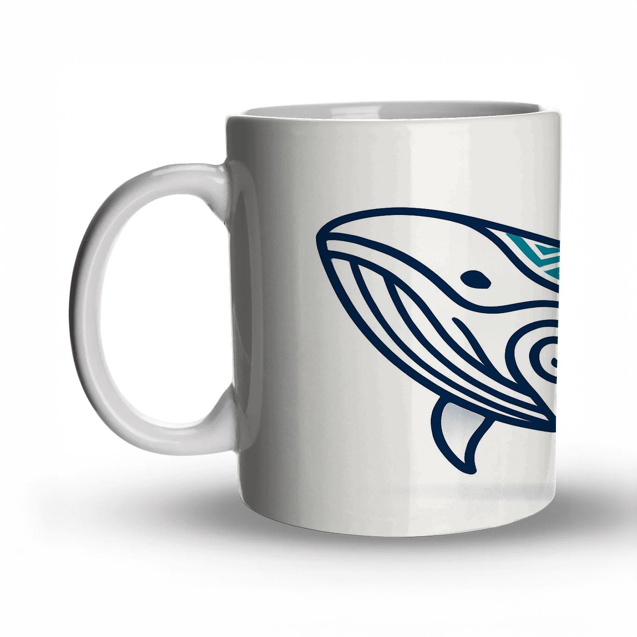 Inuit Inspired Whale Spiral Current Pattern decorative mug sets
