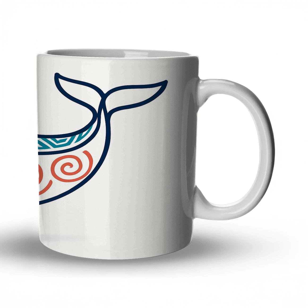 Inuit Inspired Whale Spiral Current Pattern decorative mug sets