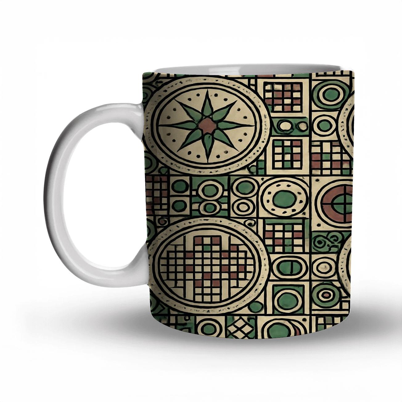 Vienna Secession Star Medallion Gridwork decorative mug sets