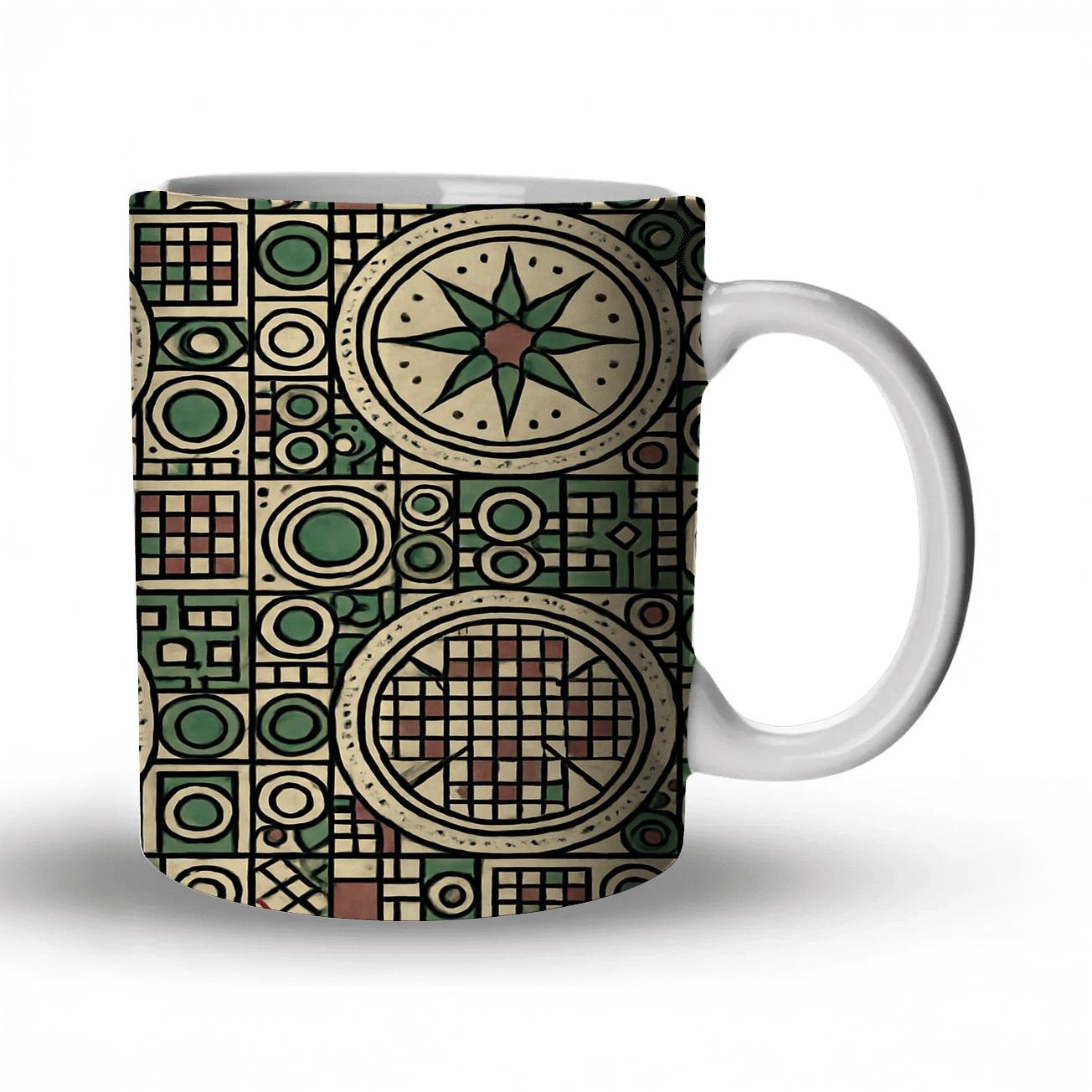 Vienna Secession Star Medallion Gridwork decorative mug sets