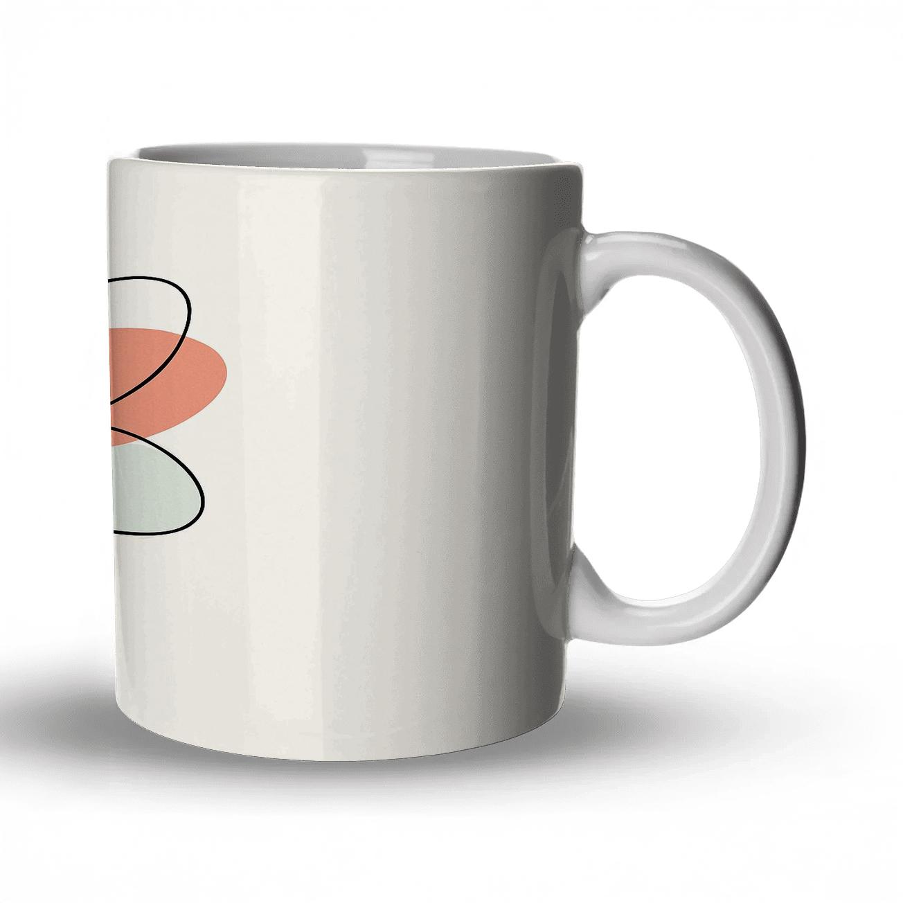 Orbit Bloom Line Art ceramic coffee mugs