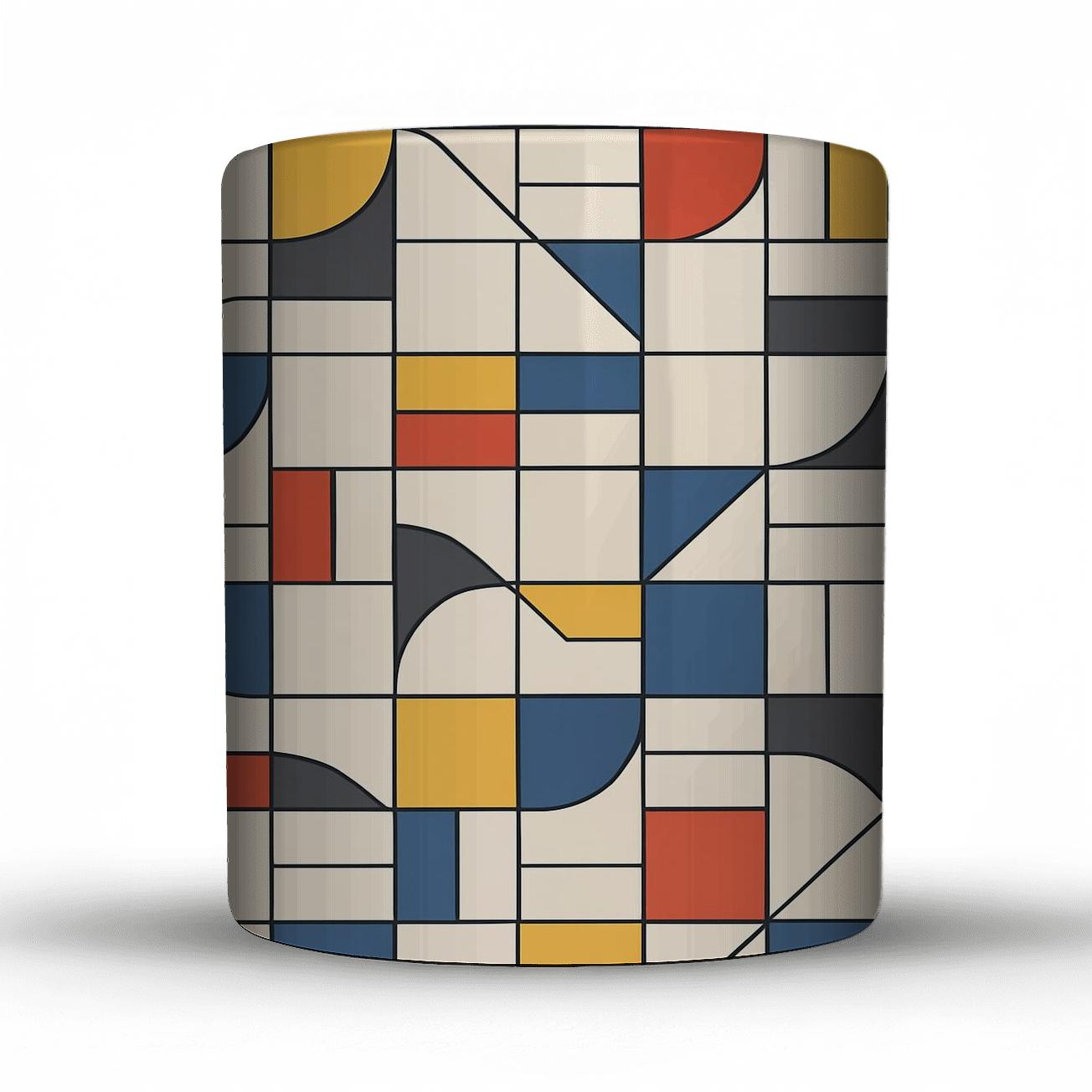 Bauhaus Weaving Grid Fugue custom printed mugs