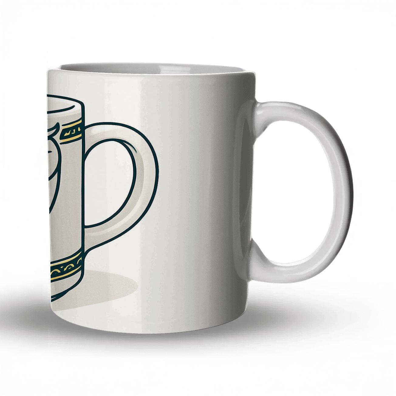 Art Nouveau Owl Linework Mug custom printed mugs