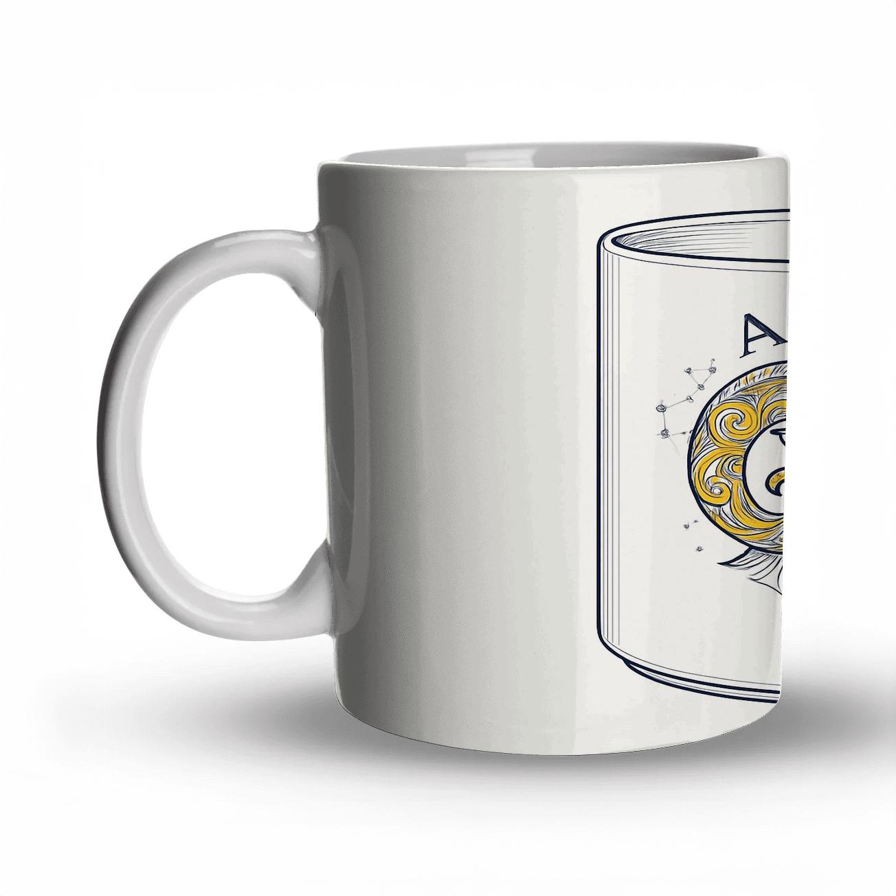 Aries Celestial Ram Filigree decorative mug sets