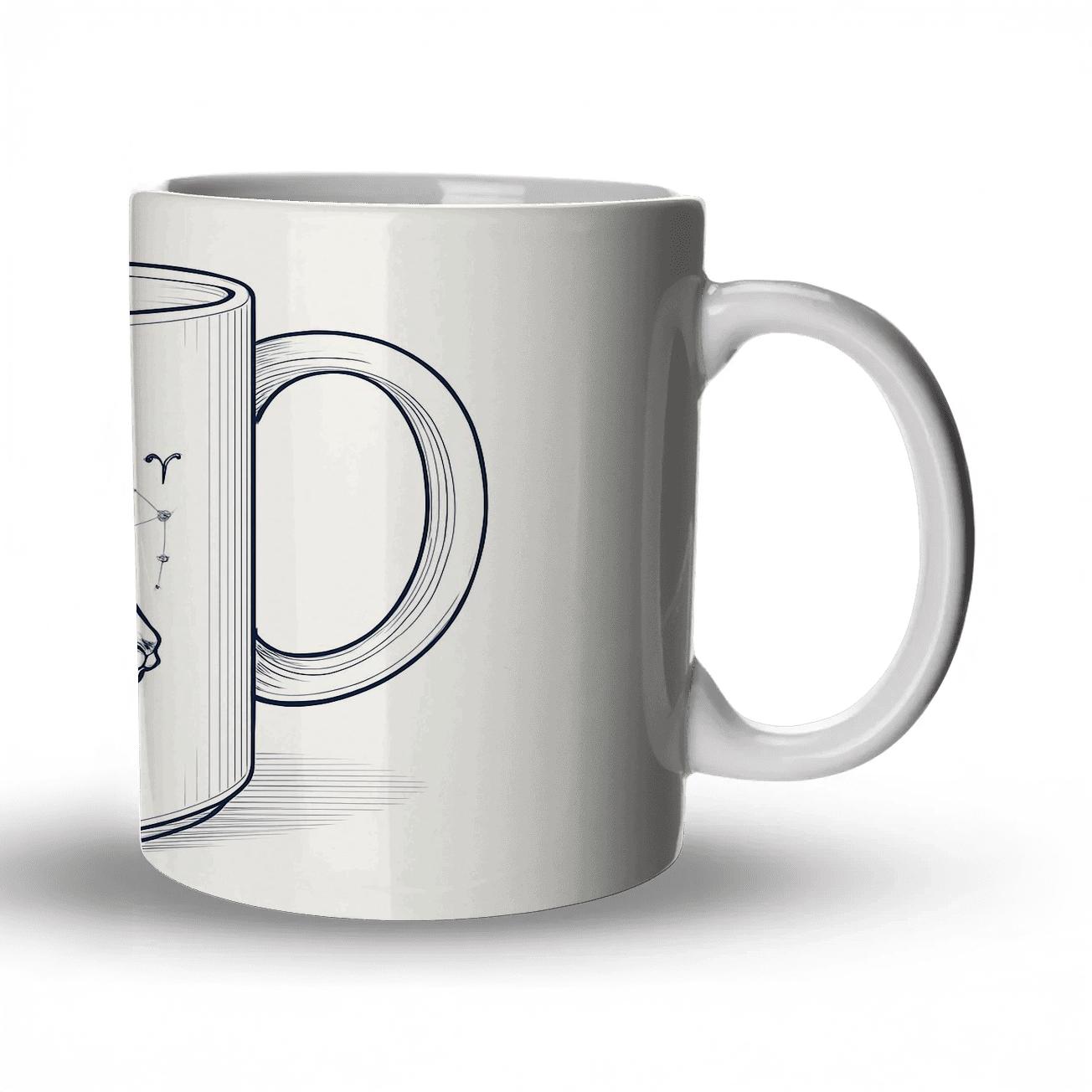 Aries Celestial Ram Filigree decorative mug sets