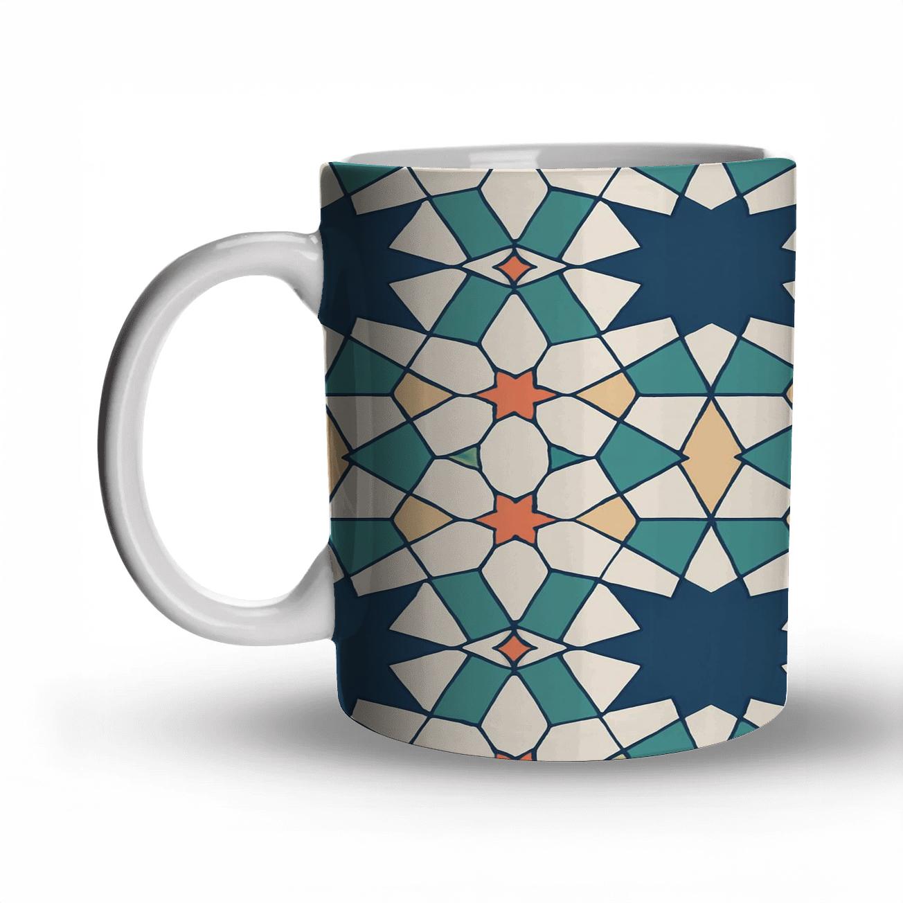 Zellige Star Tessellation Minimal Linework personalized mugs