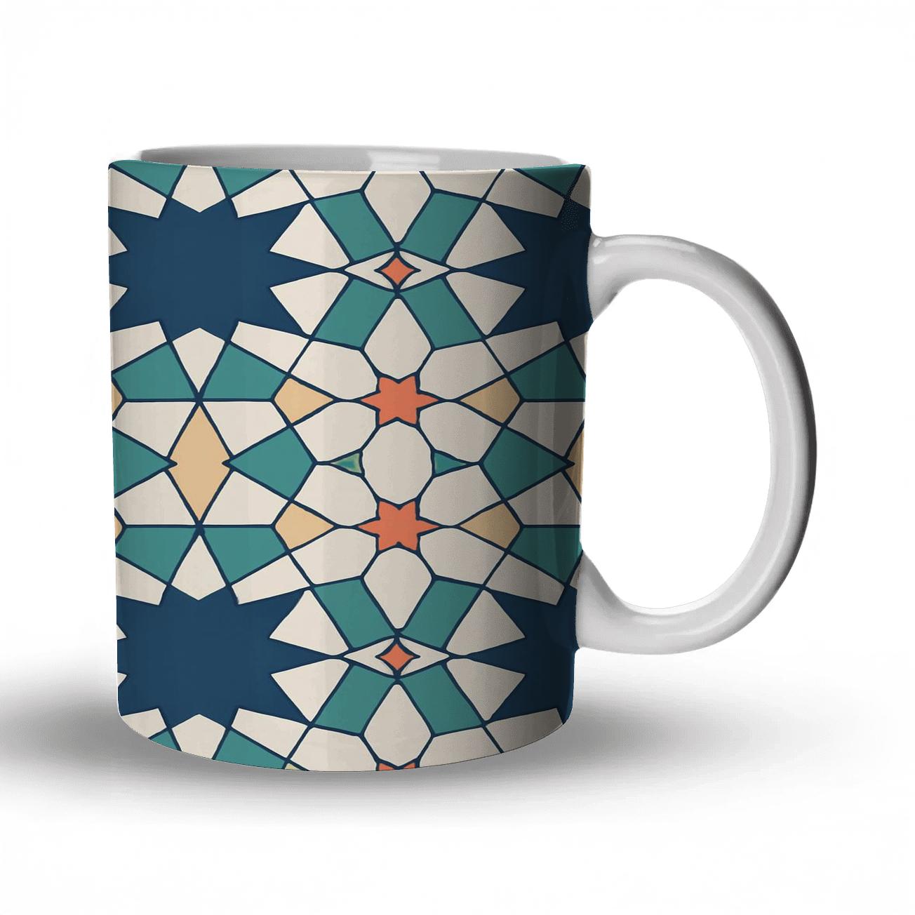 Zellige Star Tessellation Minimal Linework personalized mugs