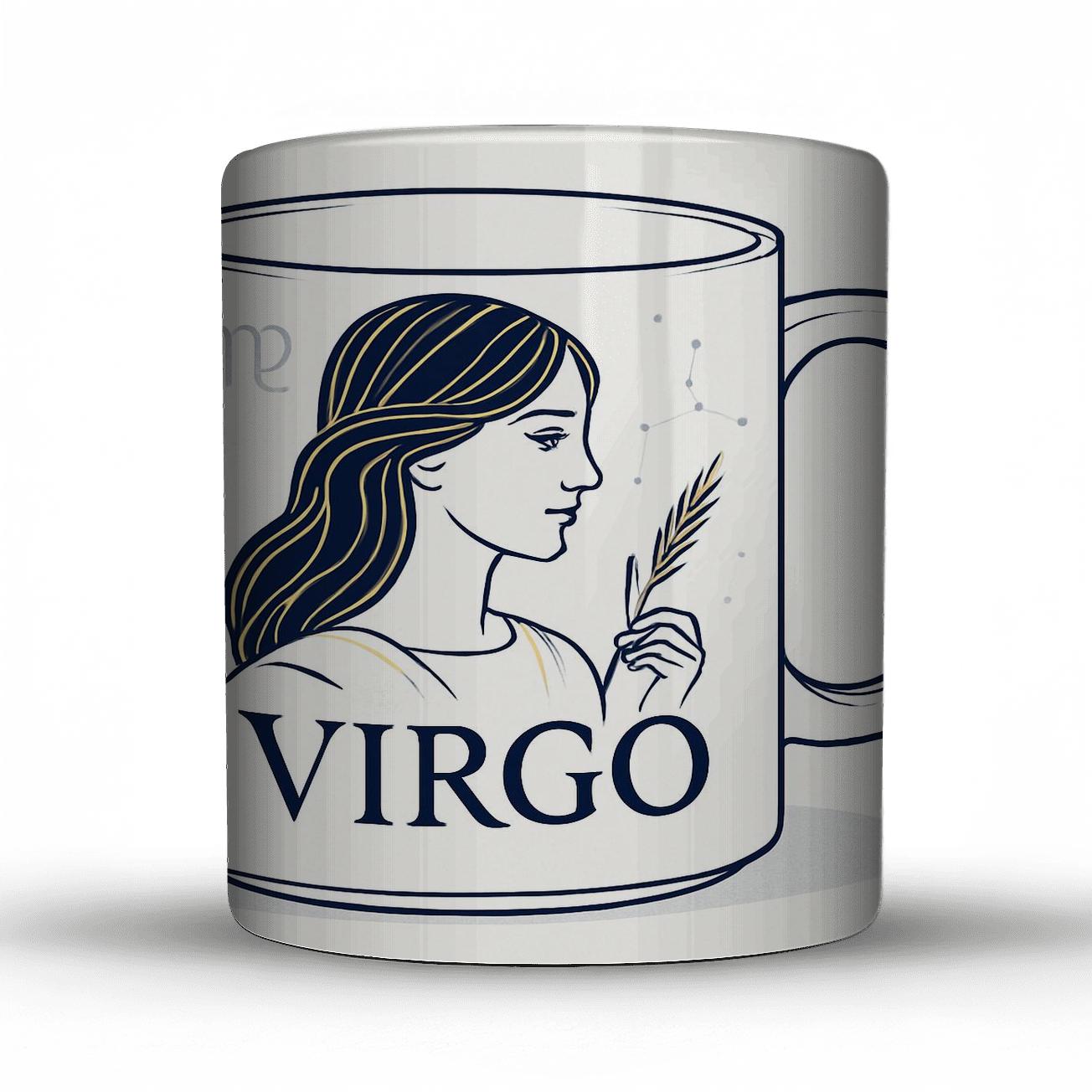 Virgo Maiden Constellation Monoline ceramic coffee mugs