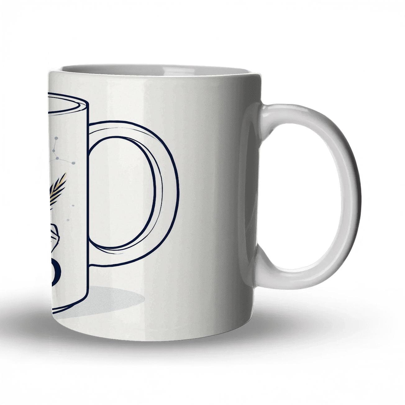 Virgo Maiden Constellation Monoline ceramic coffee mugs