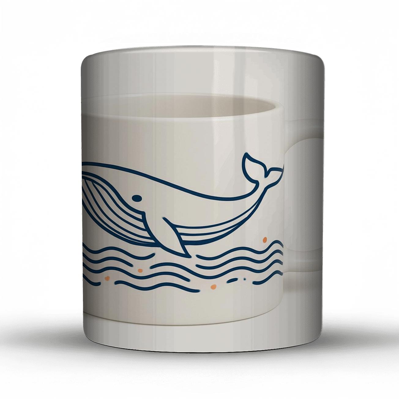Minimal Whalebone Ornament Whale Mug novelty coffee mugs
