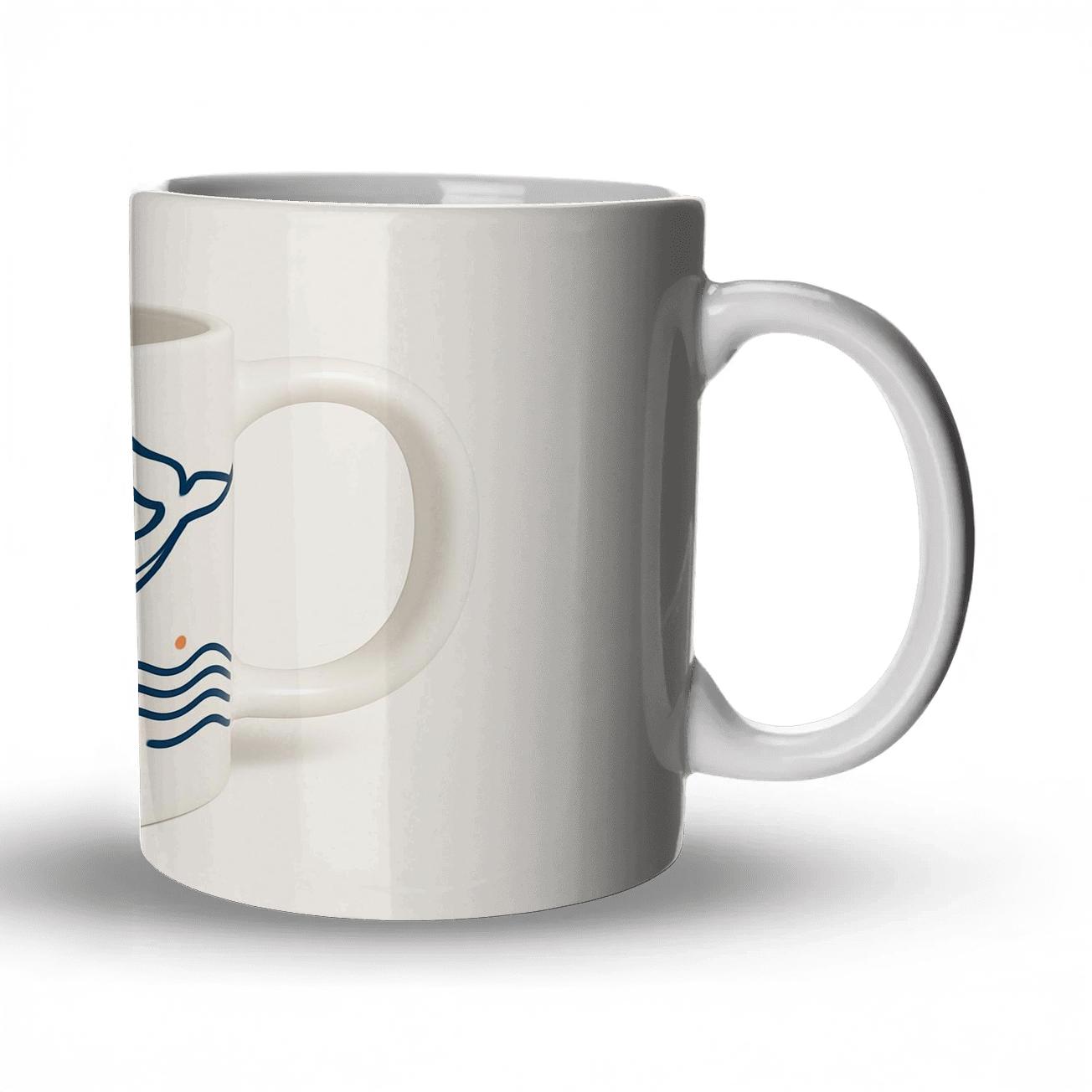 Minimal Whalebone Ornament Whale Mug novelty coffee mugs