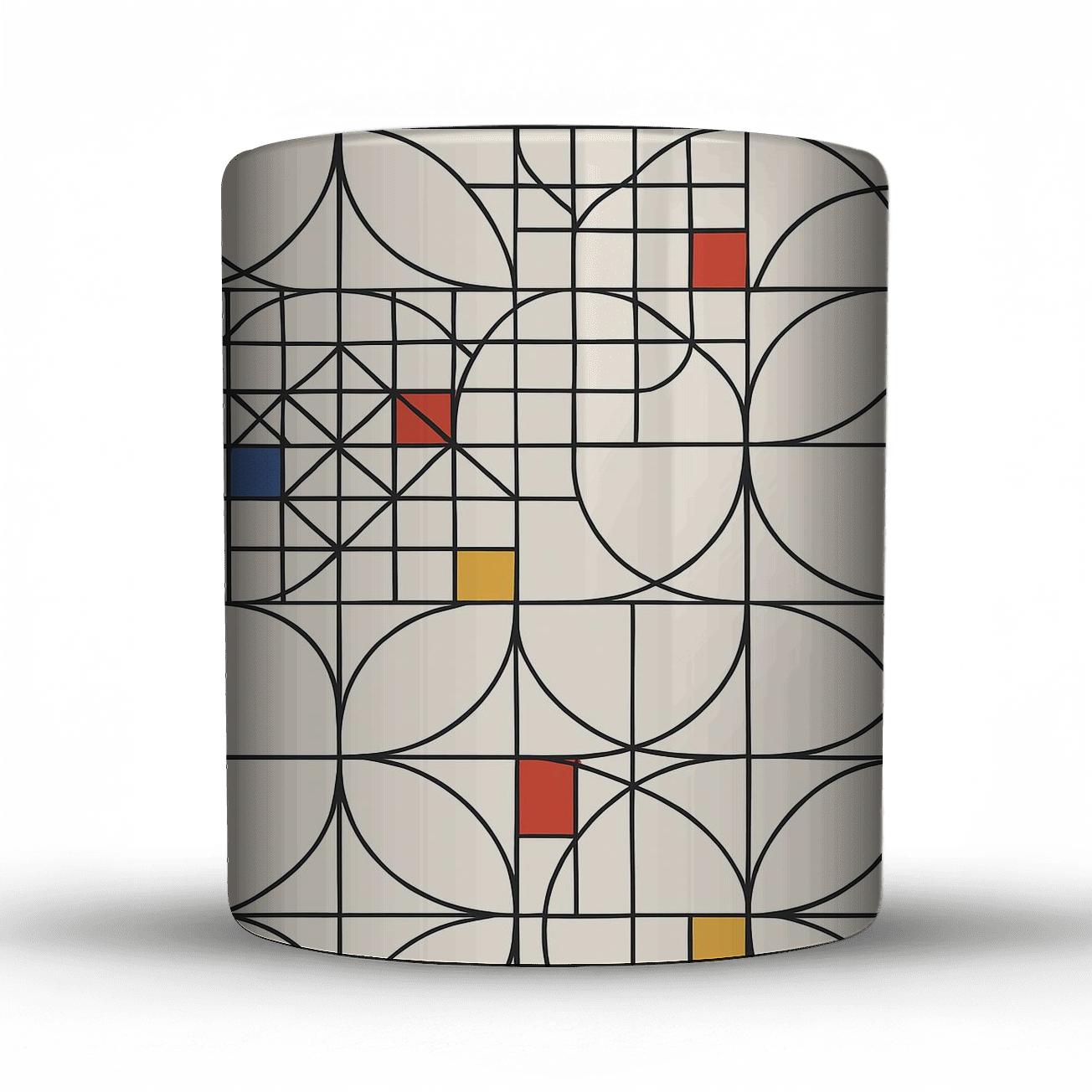 Ultrametric Bauhaus Constellation Grid ceramic coffee mugs