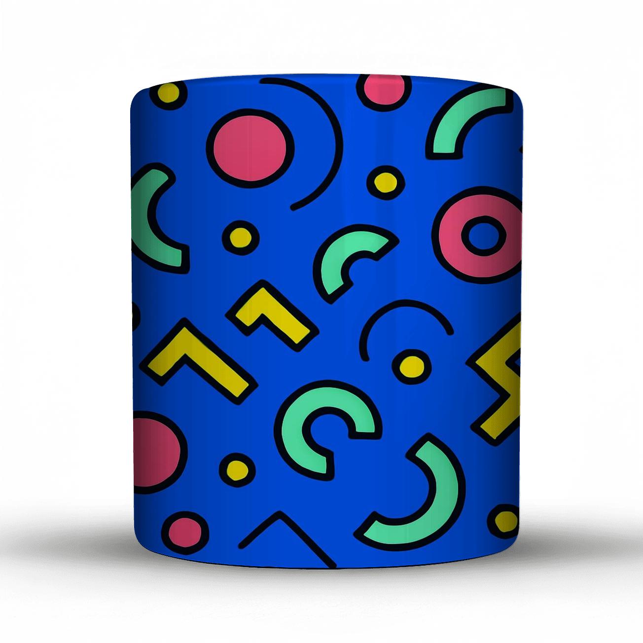 Memphis Orbit Linework Tapestry insulated thermal mugs