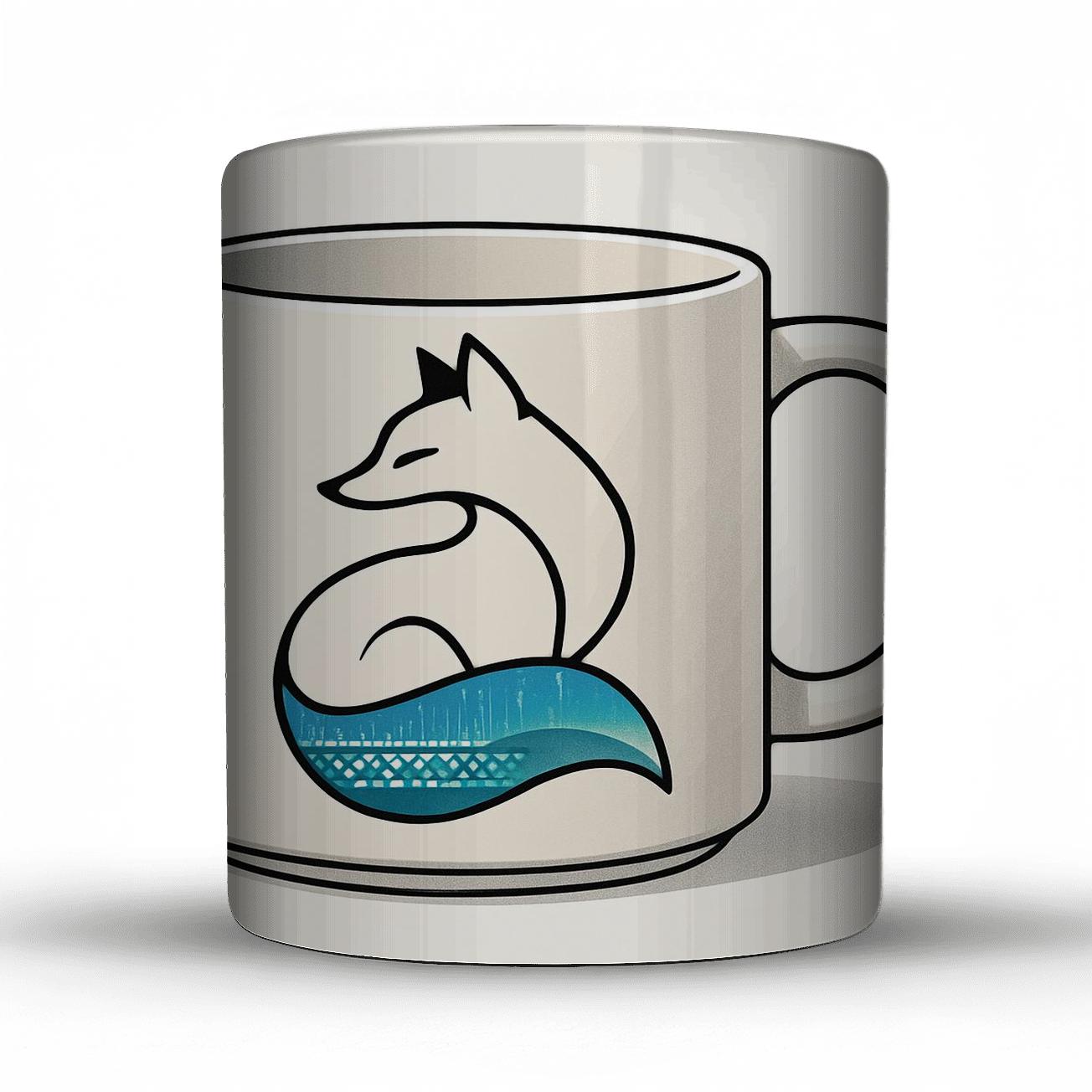 Aurora Fox Line Art Wrap gift mugs for occasions