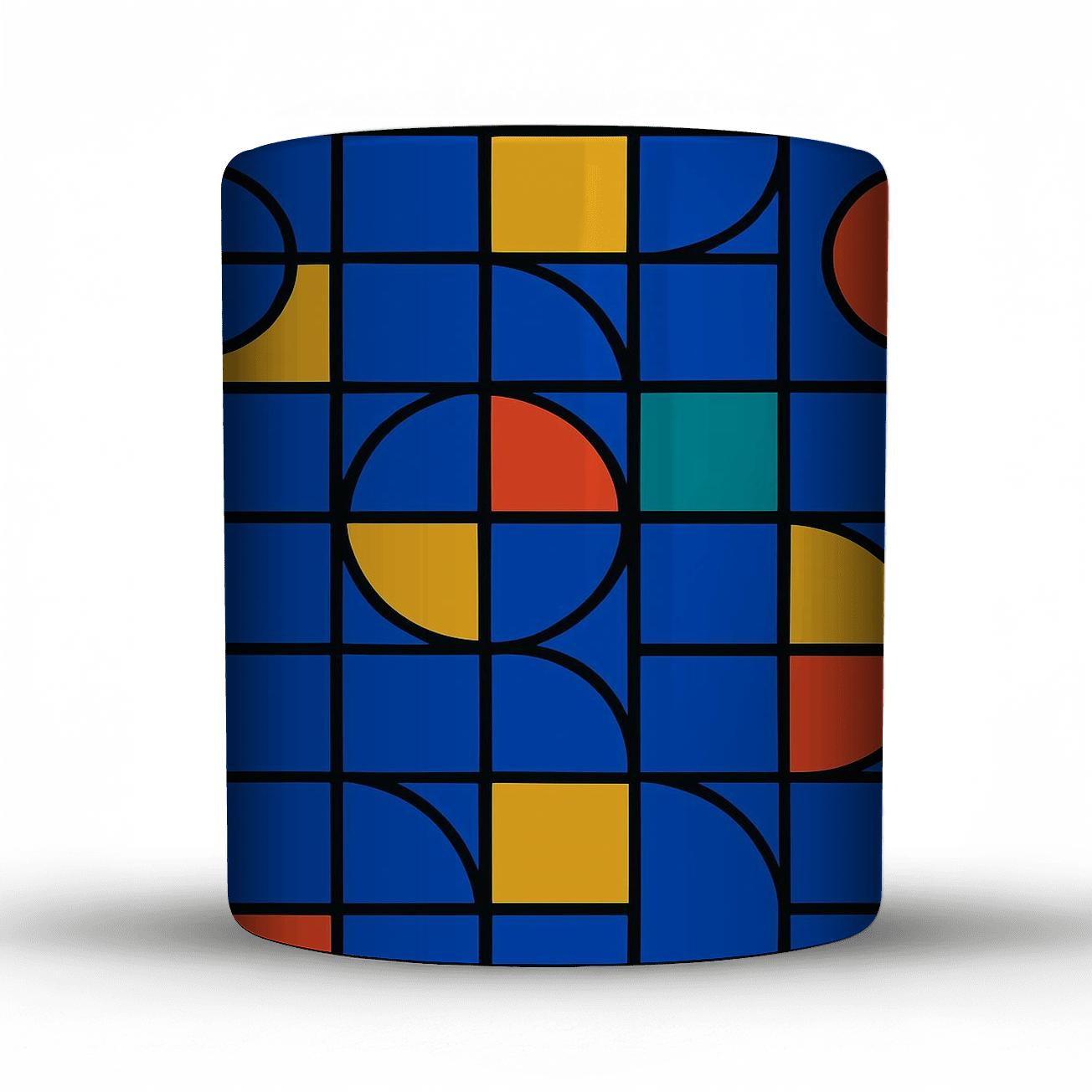 Ultramarine Bauhaus Constellation Grid ceramic coffee mugs