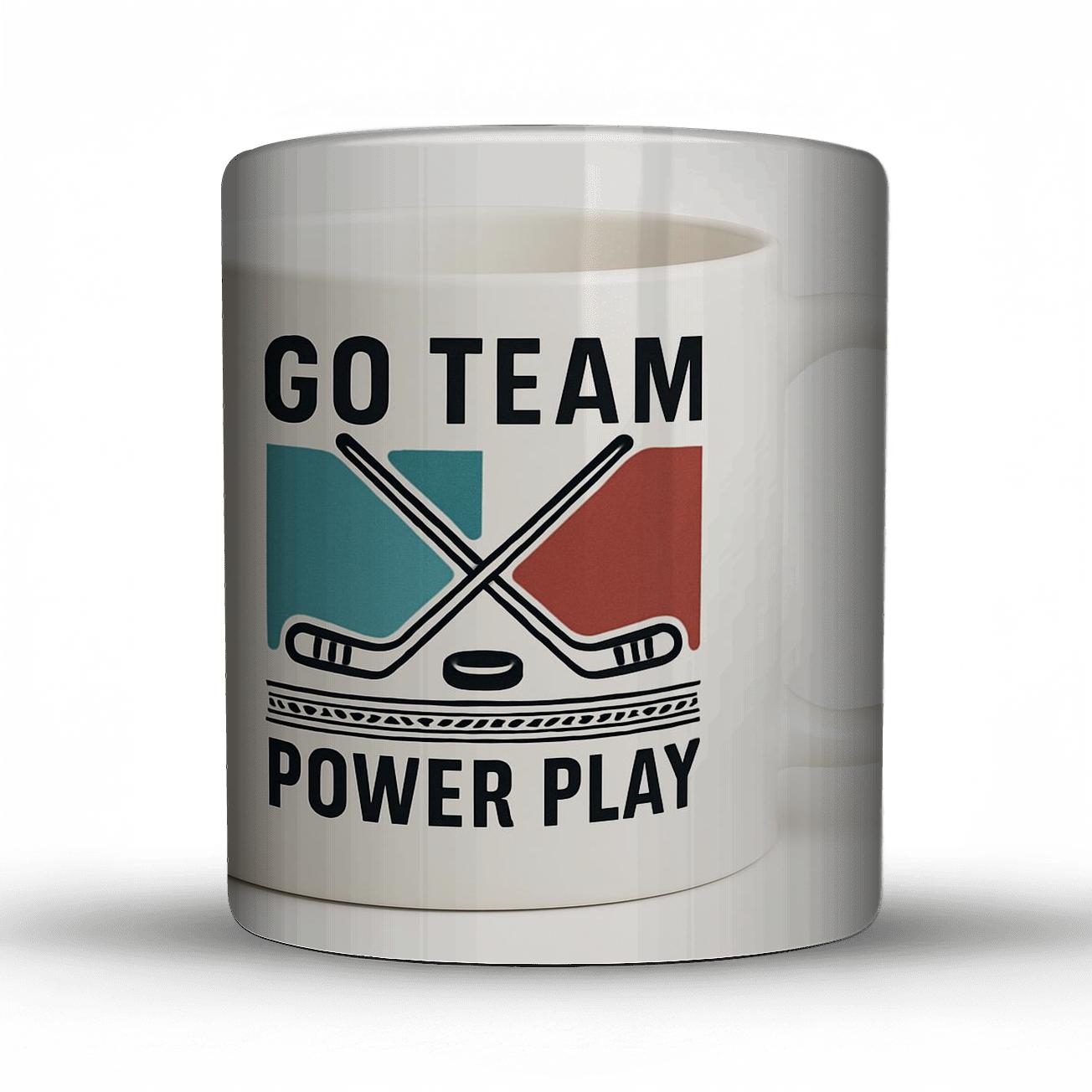 Nordic Hockey Crossed Sticks Go Team Line Art Mug personalized mugs