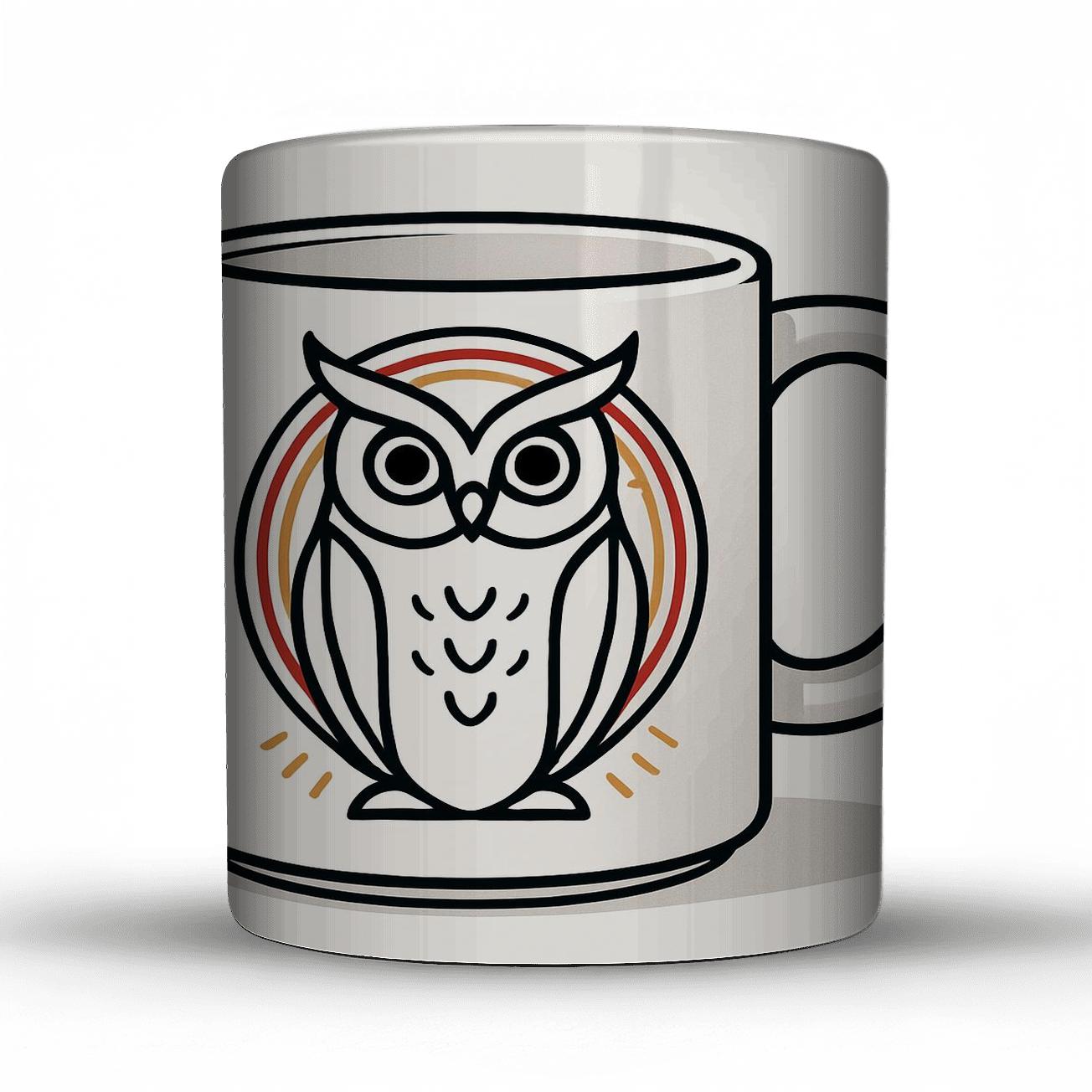 Pulsar Owl Ornamental Minimal premium drinkware mugs