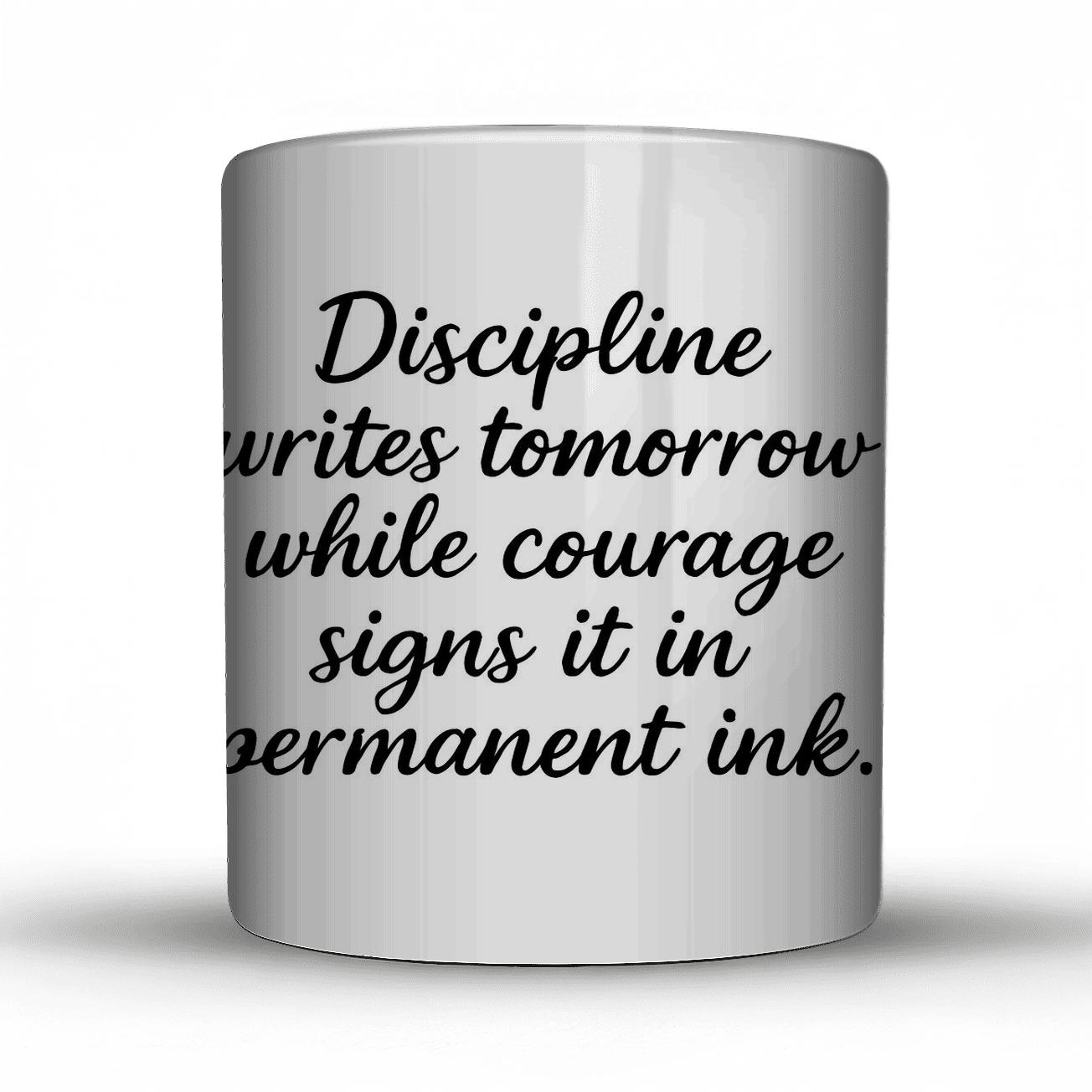 Discipline Writes Tomorrow novelty coffee mugs