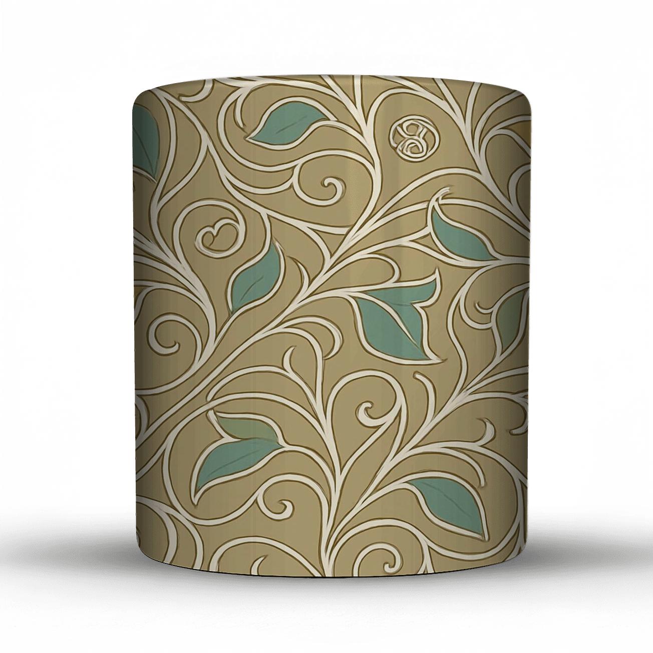 Art Nouveau Secessionist Vine Filigree Repeat custom printed mugs
