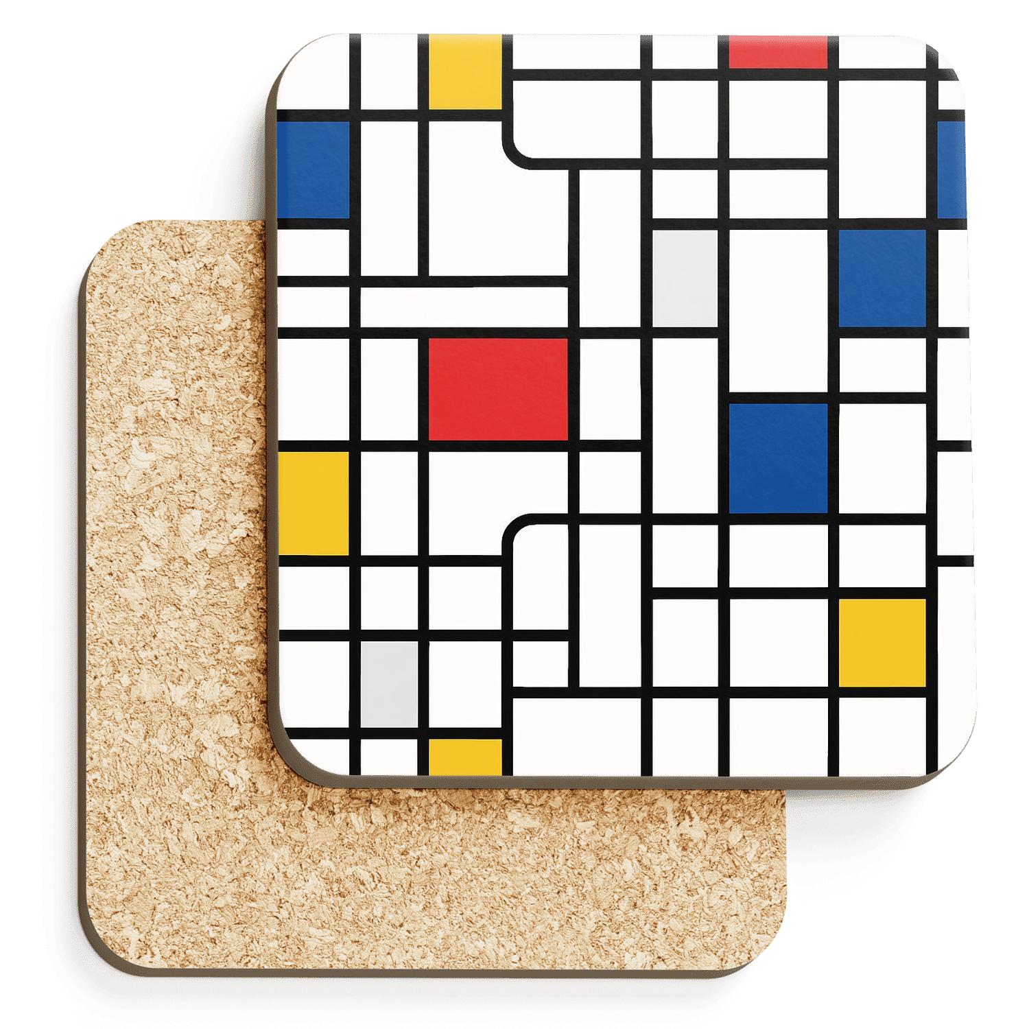 De Stijl Metro Garden Line Map coasters for home decor