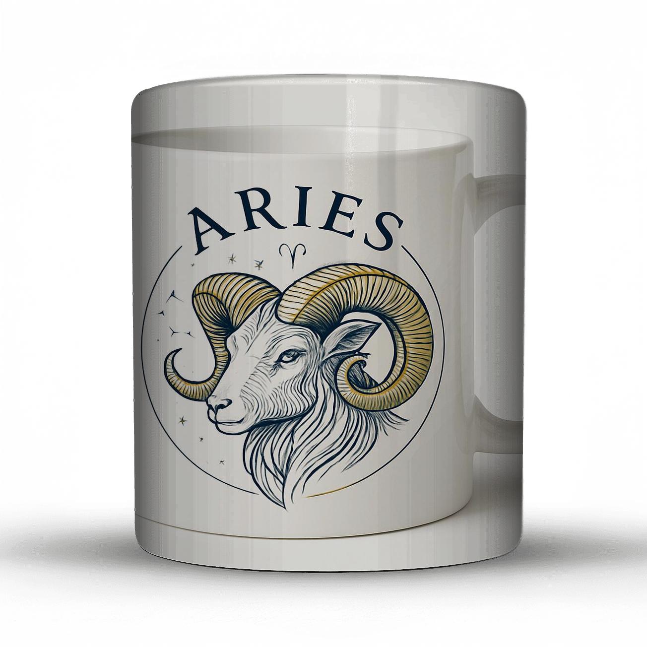 Aries Ram Celestial Etching Mug Design gift mugs for occasions