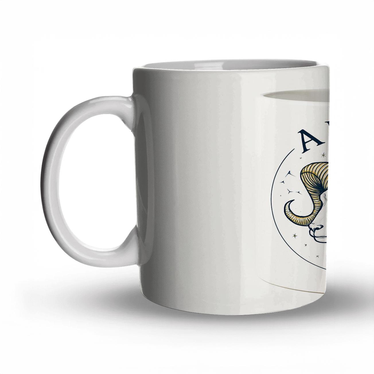Aries Ram Celestial Etching Mug Design gift mugs for occasions