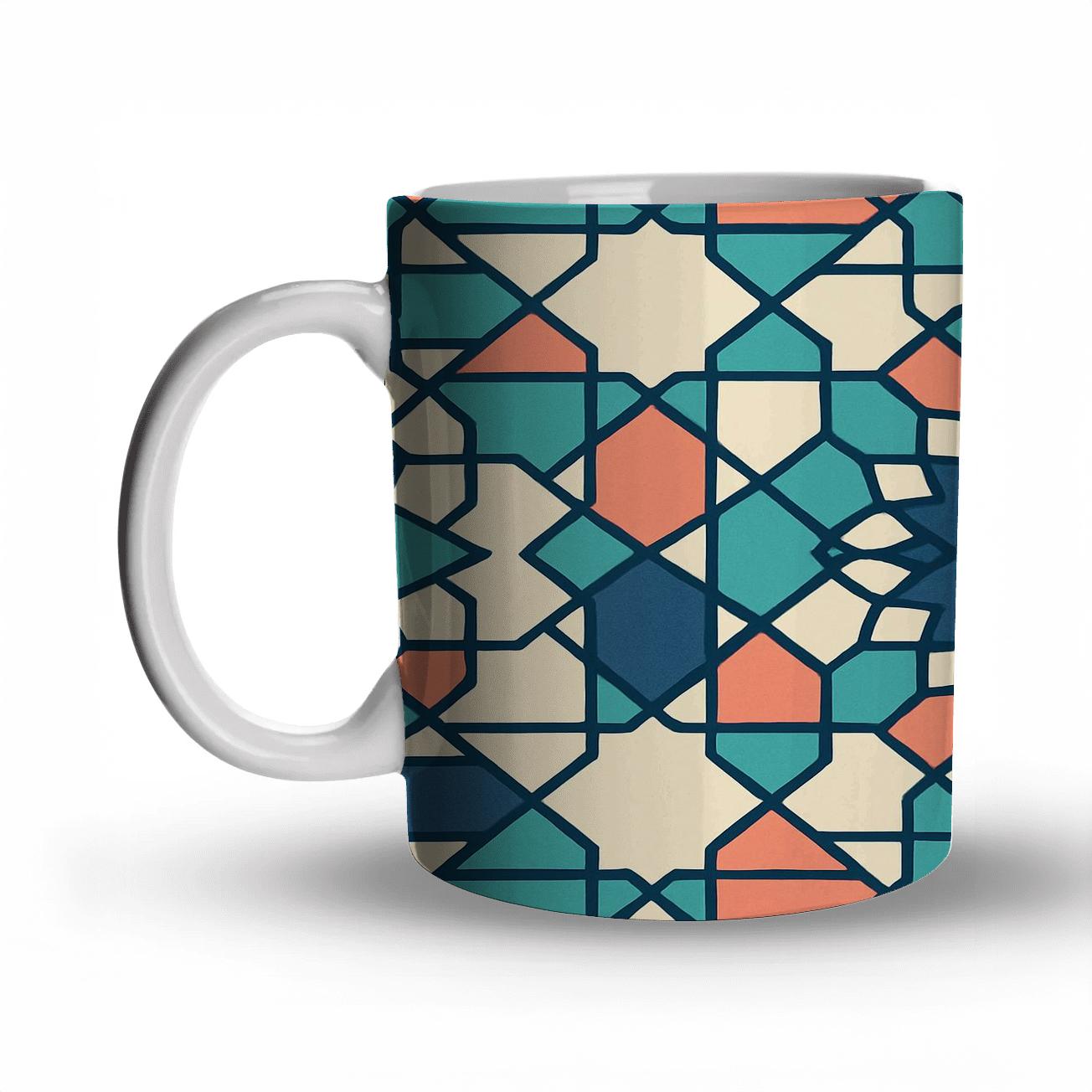 Girih Star Lattice Minimal Interlace custom printed mugs