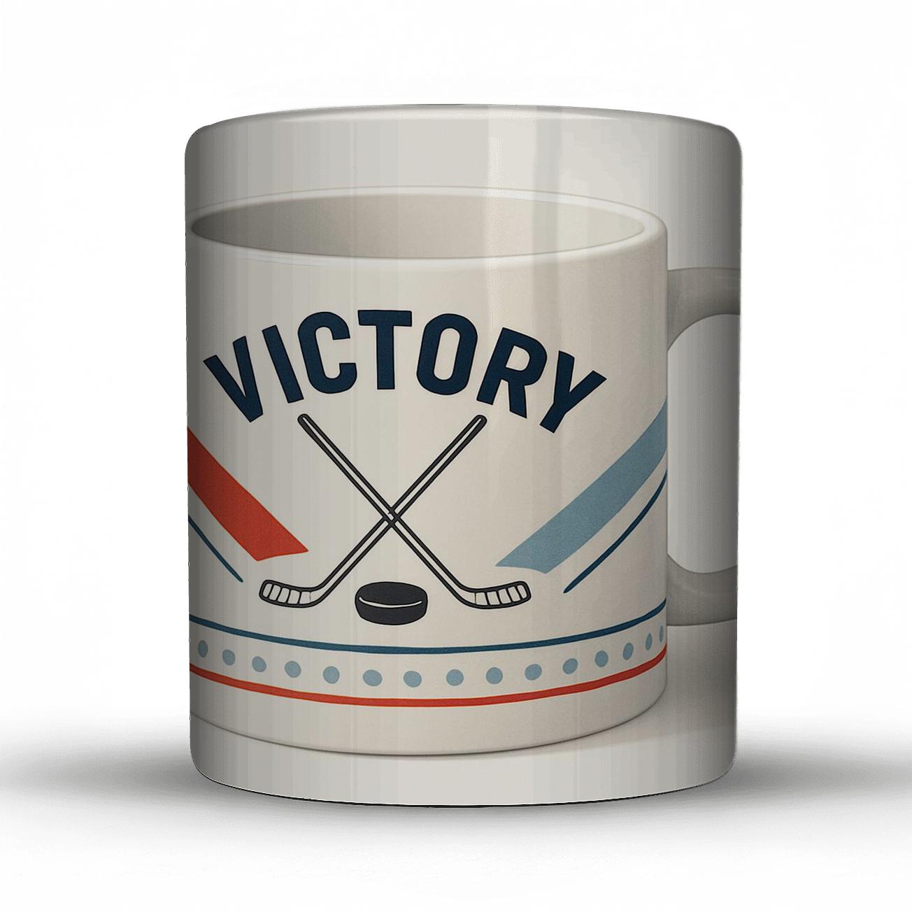Constructivist Hockey Crossed Sticks Victory Line Art Mug insulated thermal mugs
