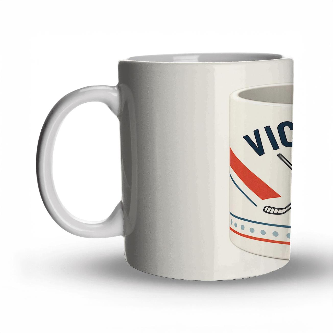 Constructivist Hockey Crossed Sticks Victory Line Art Mug insulated thermal mugs