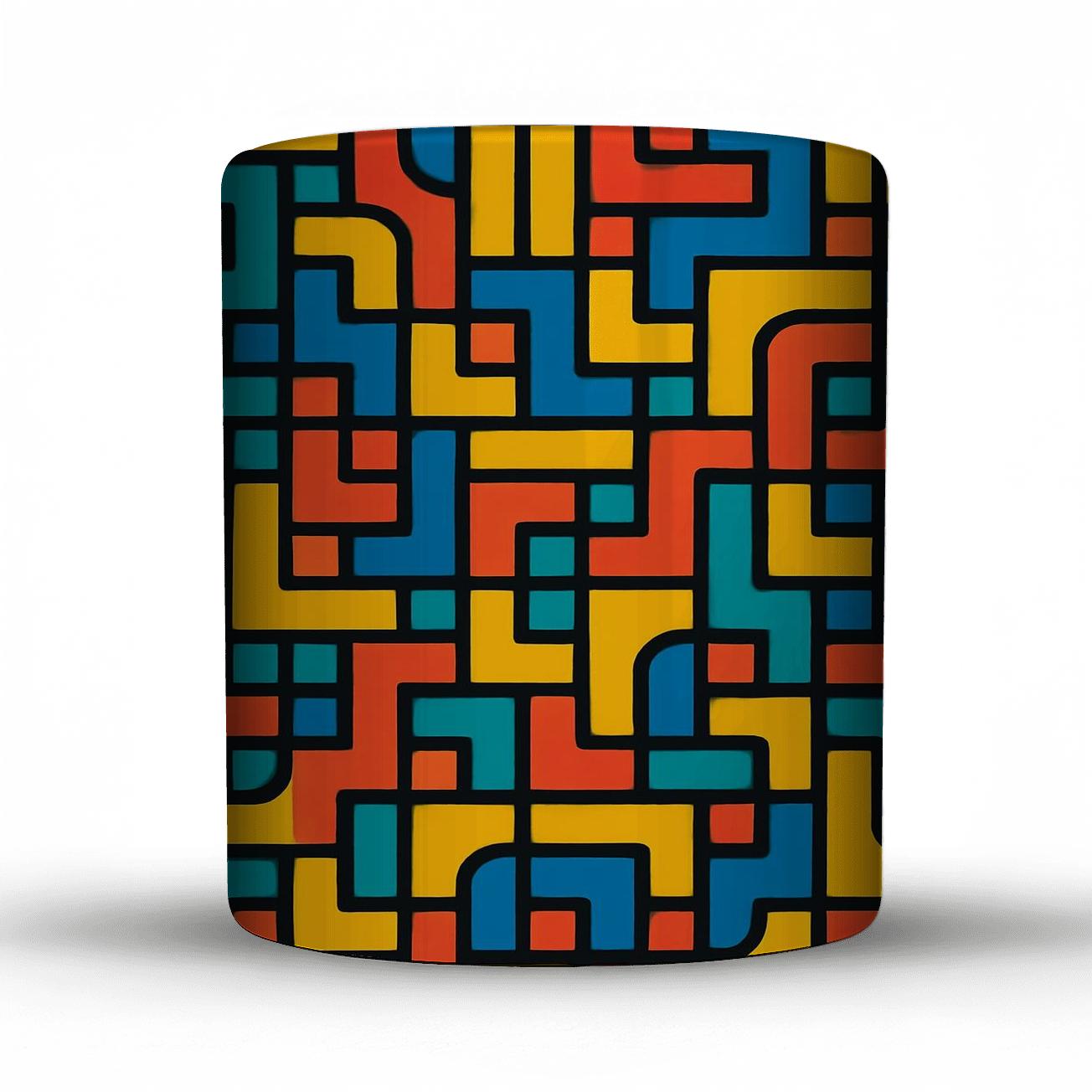 De Stijl Carnival Circuit Lines premium drinkware mugs