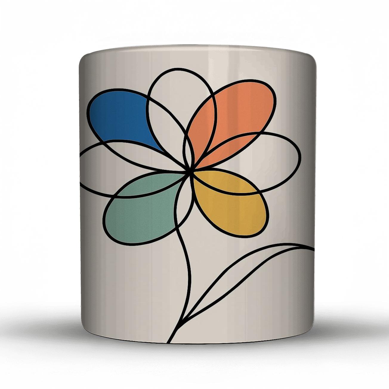 Orbit Bloom Line Art personalized mugs