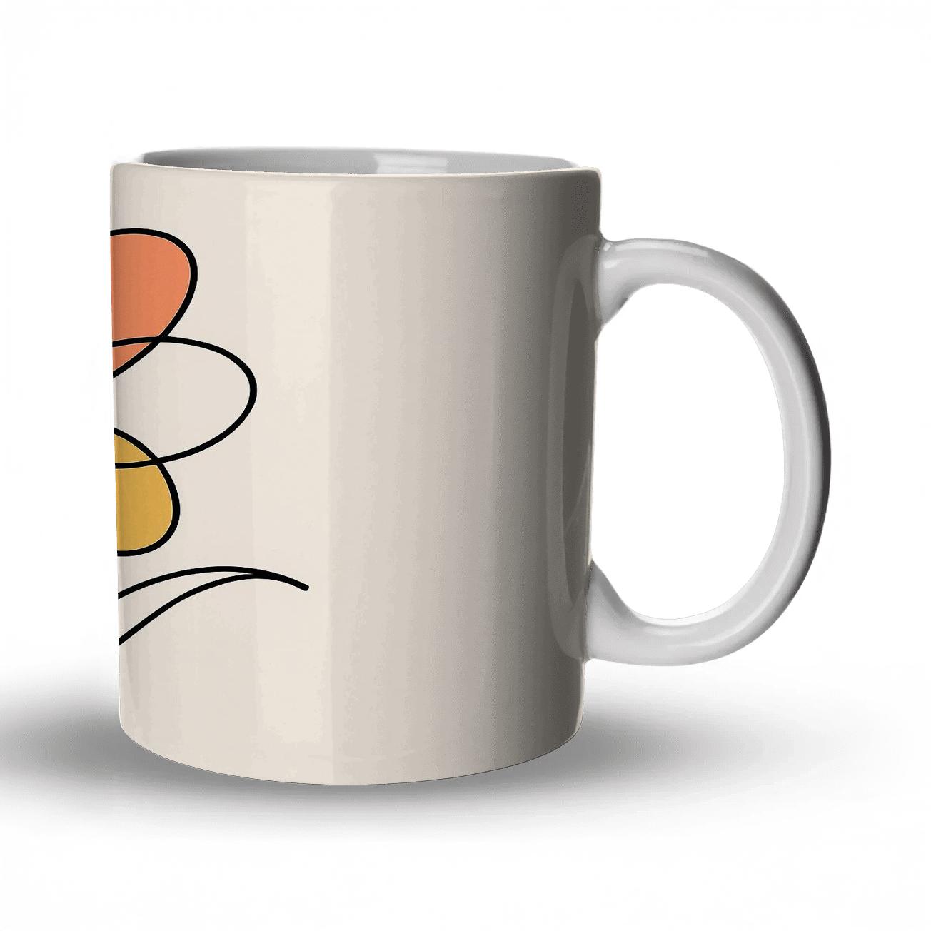 Orbit Bloom Line Art personalized mugs