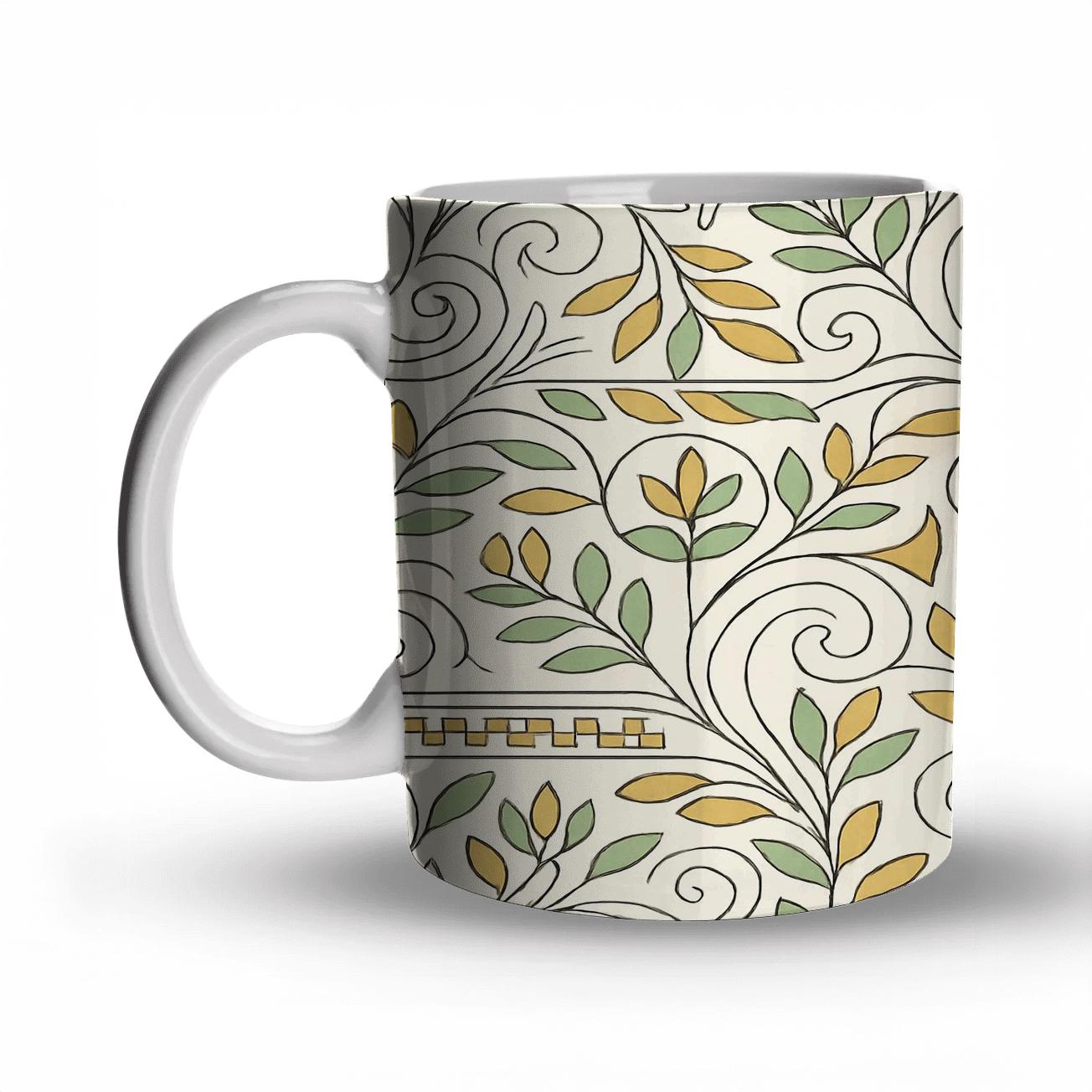 Vienna Secession Laurel Whiplash Pattern premium drinkware mugs