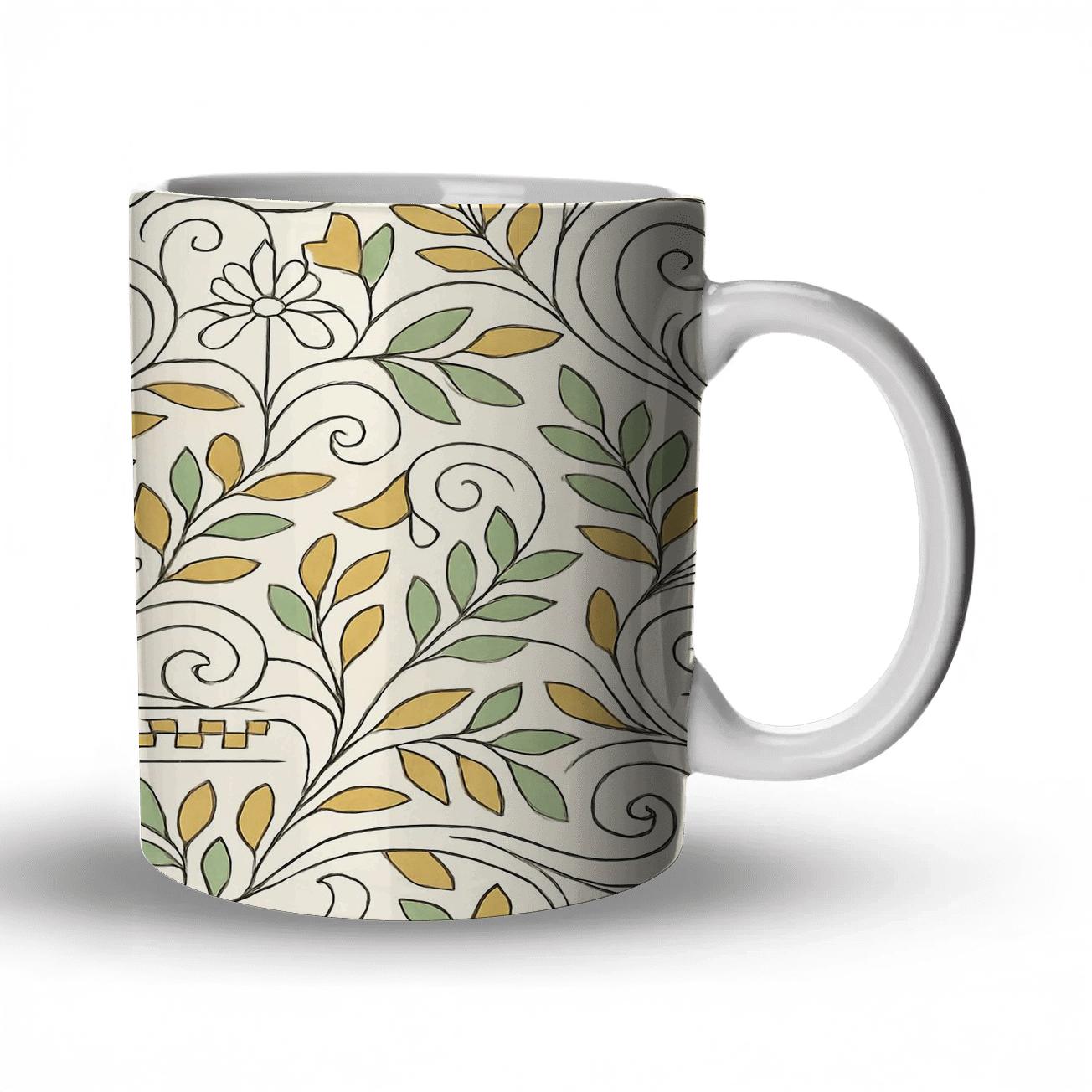 Vienna Secession Laurel Whiplash Pattern premium drinkware mugs