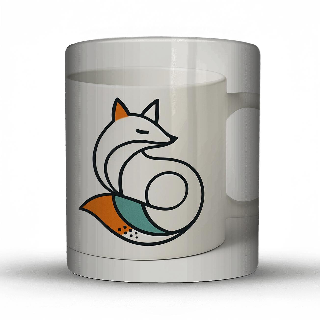 Bauhaus Fox Geometric Line Wrap novelty coffee mugs