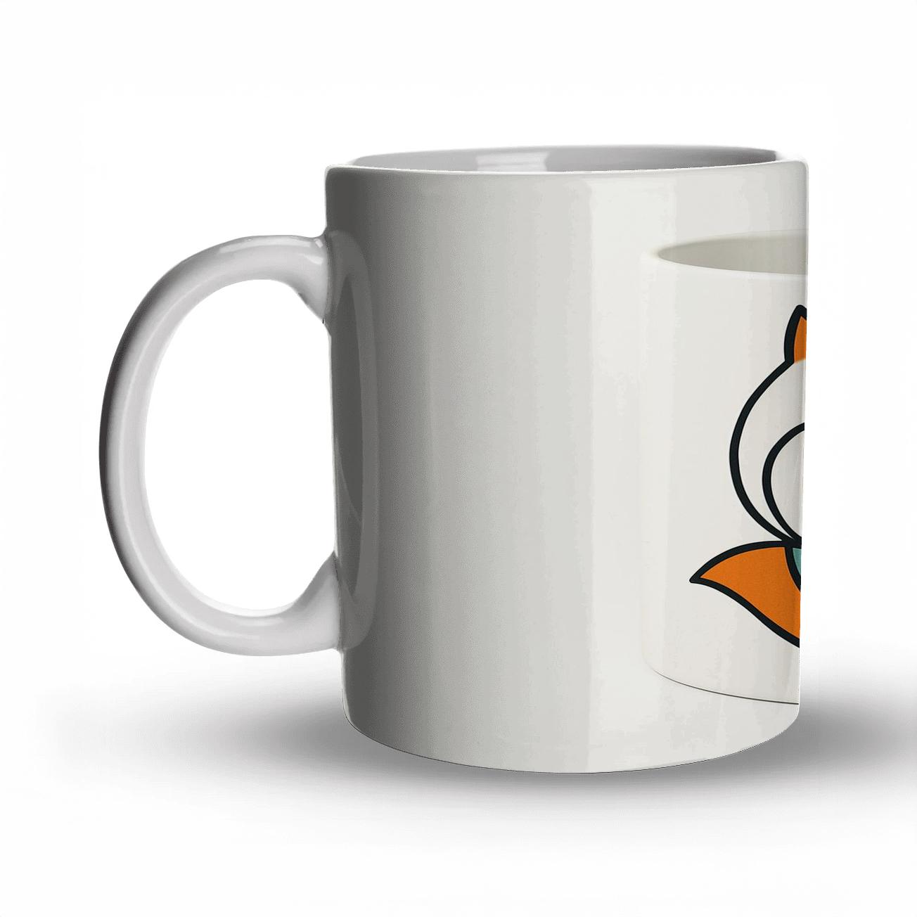 Bauhaus Fox Geometric Line Wrap novelty coffee mugs